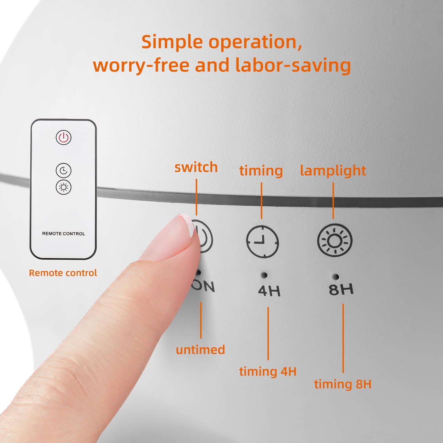 BLOIMP Essential Oil Diffuser 350ML Flame Diffuser Aromatherapy Humidifier, Remote & 7-Color Lights, Cool Mist Humidifier for Home Bedroom, Office, Hotel (White)