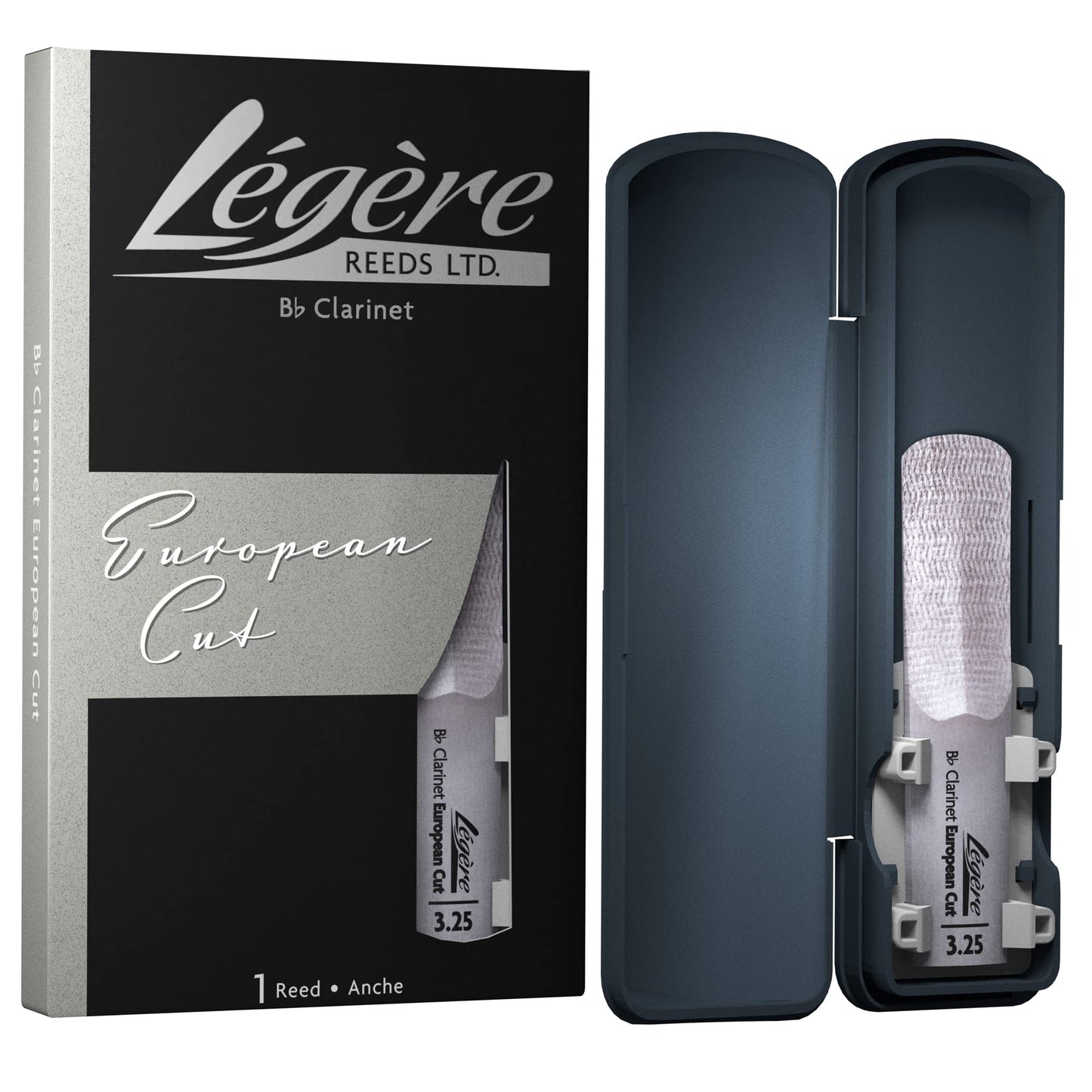 Légère Reeds - Bb Clarinet Reed, European Cut, Strength 3.25 (BBES3.25) - Premium Synthetic Woodwind Reed