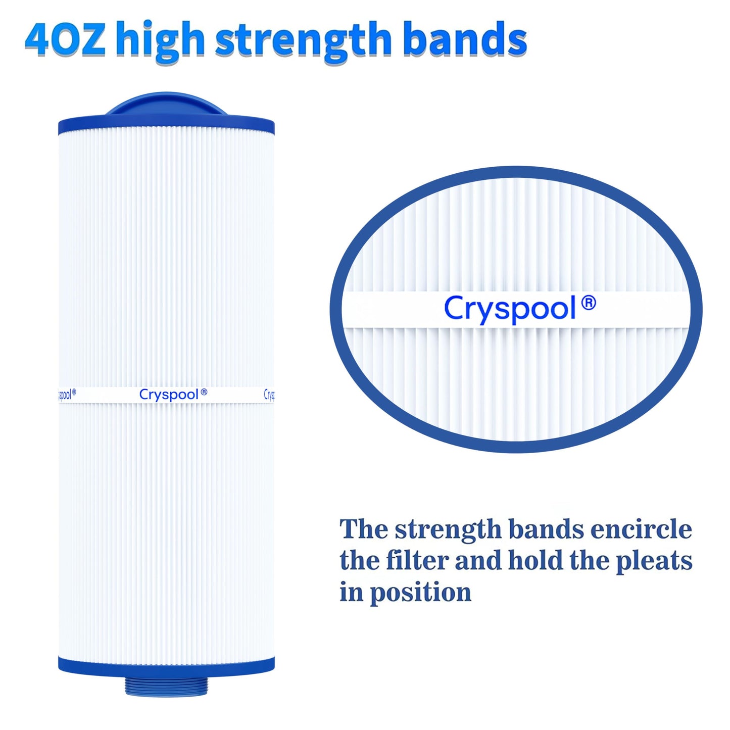 Cryspool 05040 Filter Compatible with Marquis Spa 20041, 20091, 370-0237, 5CH-502, Marquis 50, PPM50SC-F2M, FC-0195, 50 Sq. Ft Spa Filter Cartridge, 2 Pack
