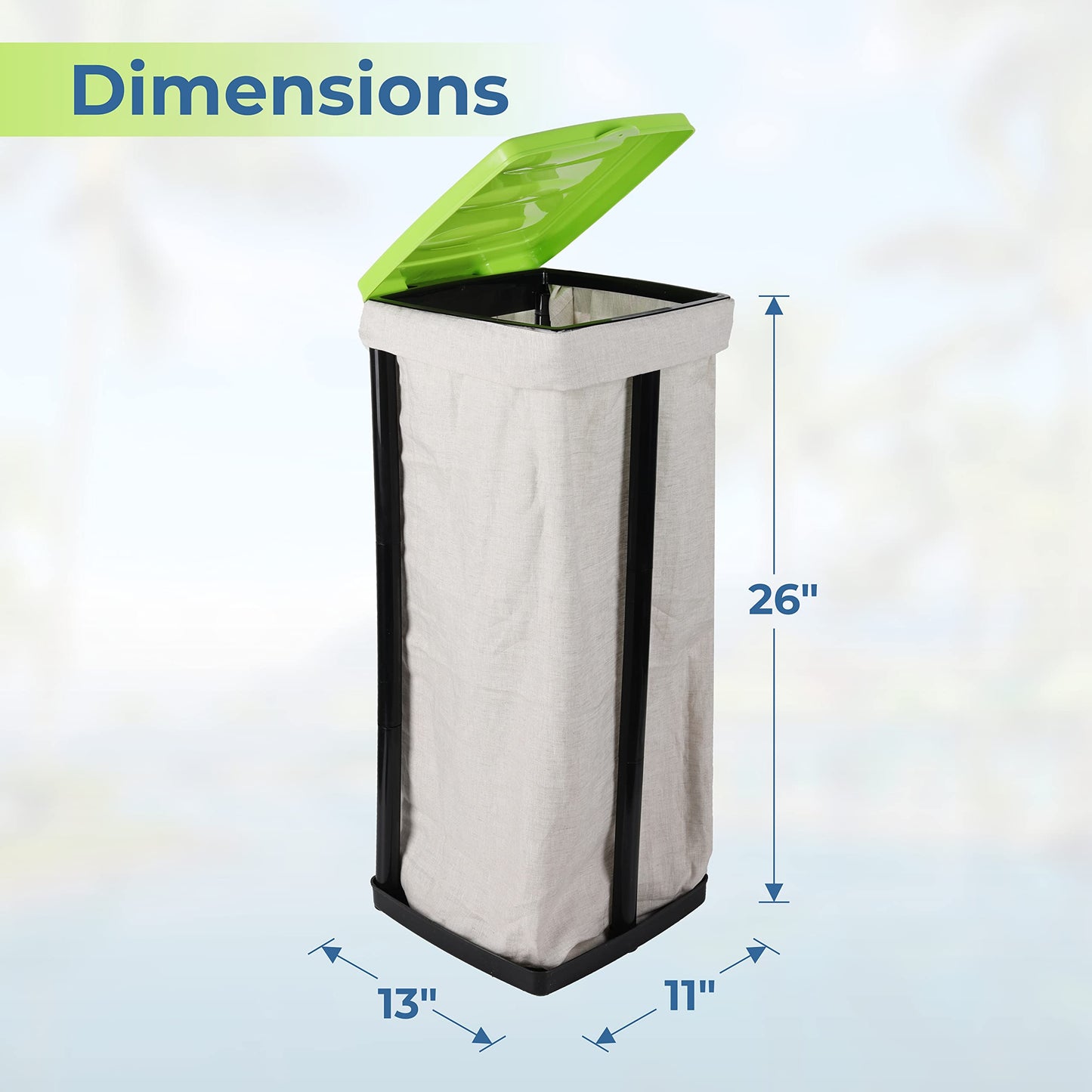 TonGass (Green & Blue, 2-Pack Collapsible Trash Bag Holder, Portable Indoor Outdoor Trashcan Suitable for 13-Gallon Trash Bags, Perfect for Camping Waste Management Solution On The Go