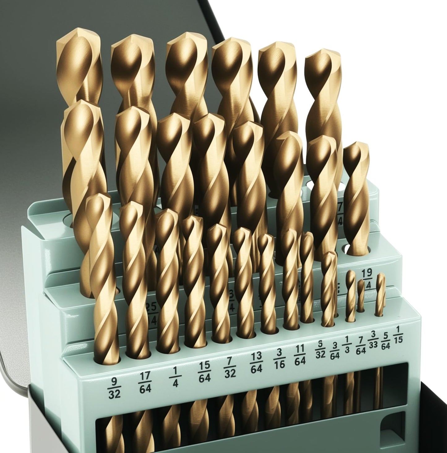 BeHappy 29Pcs Cobalt Drill Bit Set (1/16"-1/2"), M35 HSS, 135 Degree Tip, Twist Jobber Length for Hardened Metal, Stainless Steel, Cast Iron, Wood, and Plastics, with Index Storage Case