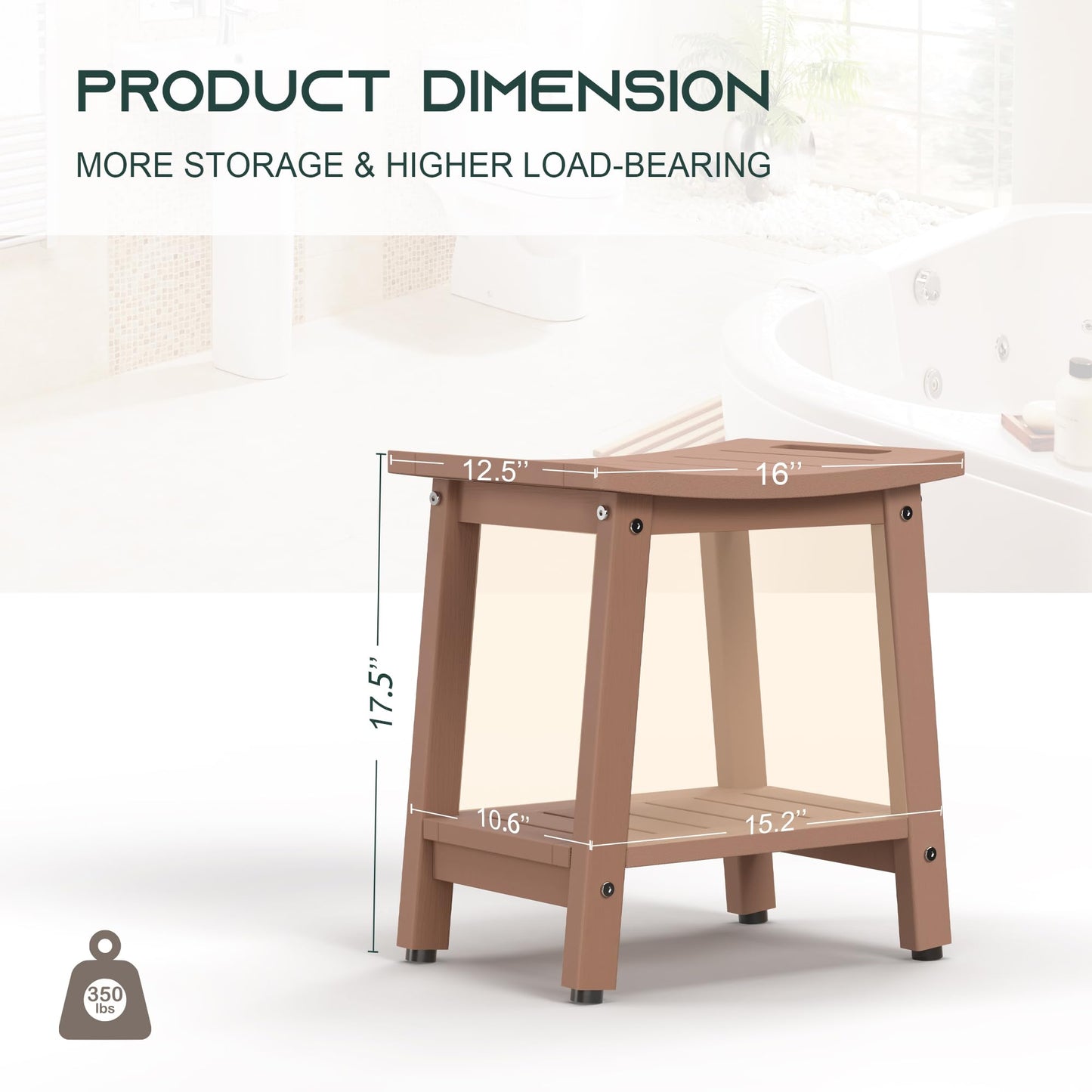 BEKVEM HDPE Stool, Brown Medium, BBS04S64