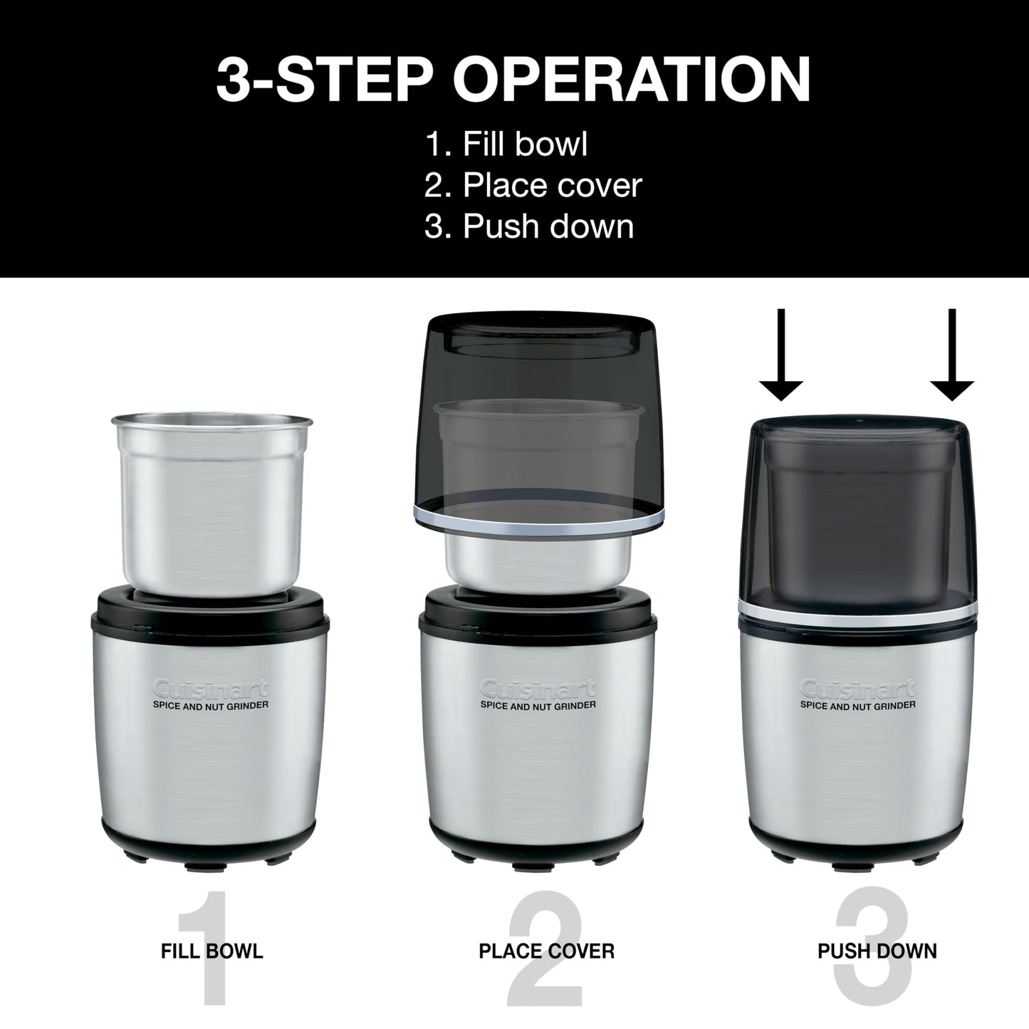 Cuisinart Electric Spice-and-Nut Grinder, Stainless/Black (SG-10C)