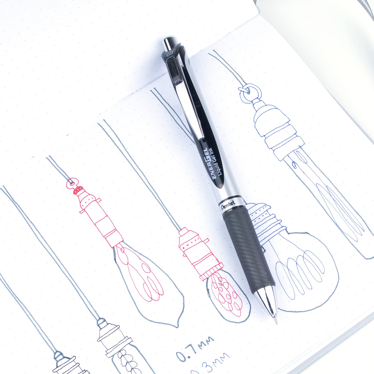 Pentel EnerGel Retractable Liquid Gel Rollerball Pen, Everyday Use, Office Supplies, School Supplies, 0.3mm Ultra-Fine Point, Black Ink, BLN73-A, Box of 12