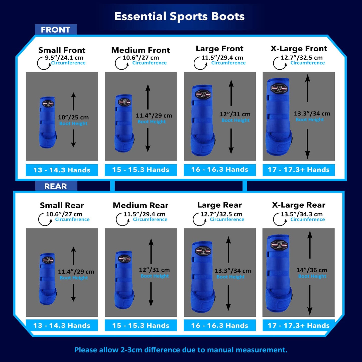 Harrison Howard Horse Sport Medicine Front Shock-Absorbing Boots All-Round Lower Limb Protection & Support Sport Boots Perfect for Endurance Training and Performance Pack of 2 Aquamarine L