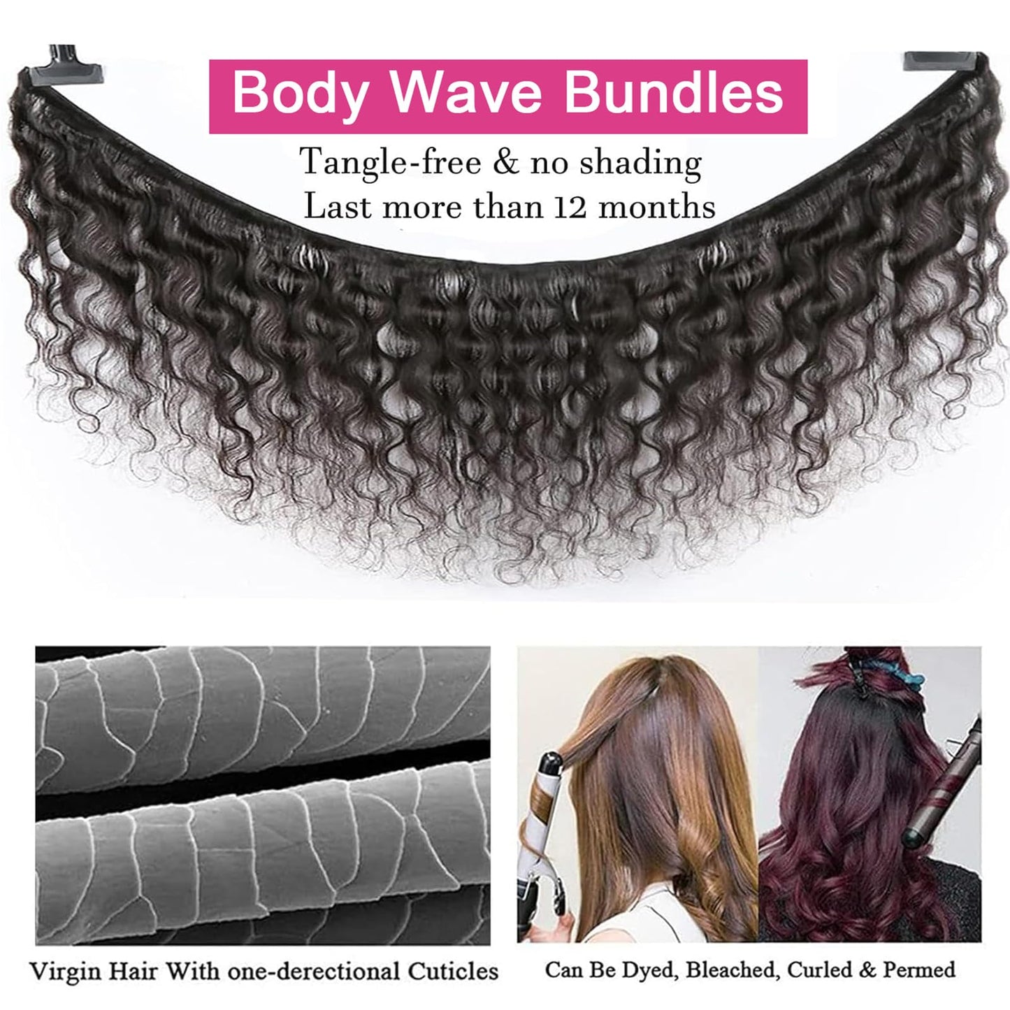 12A Body Wave Bundles Human Hair 16 18 20 Inch 100% Unprocessed Raw Vietnamese Human Hair 3 Bundles Body Weave Remy Virgin Hair Natural Black Color For Black Women