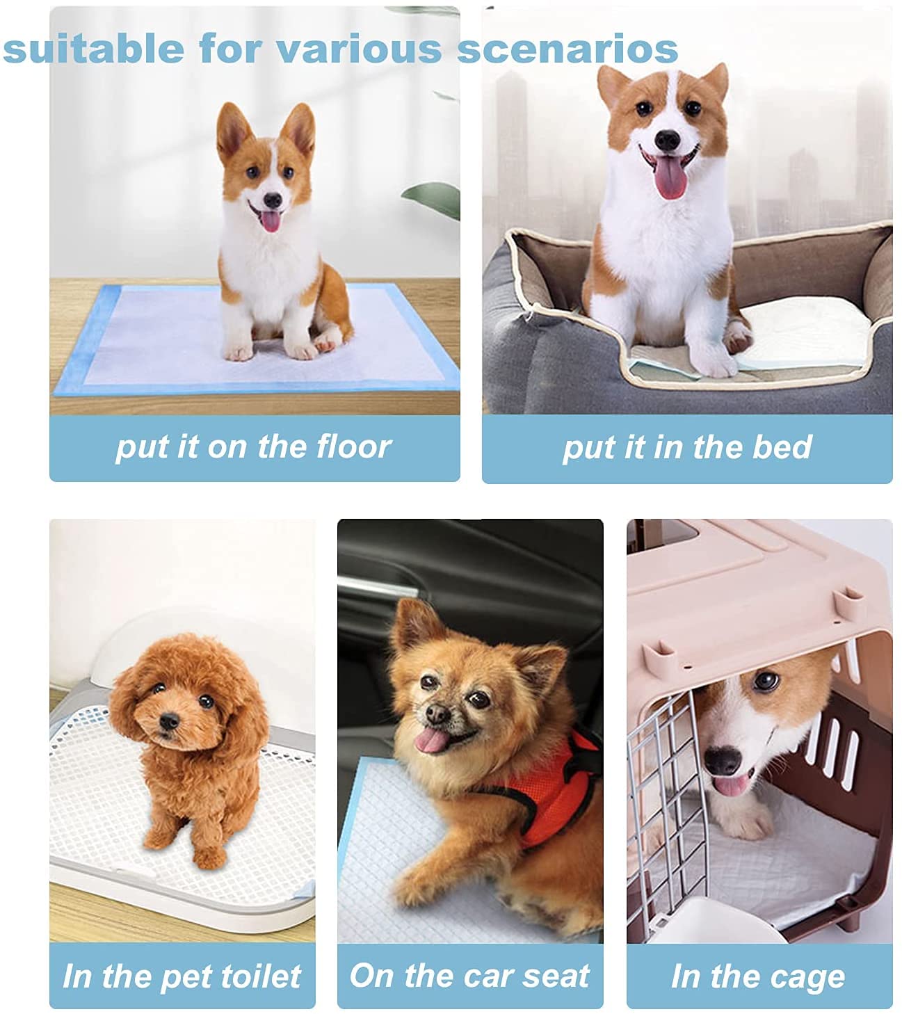 40Pcs Dog Pee Pads, Extra Large Disposable Dogs Training Potty Pad Leak-Proof Puppy Pads Pet Training Pads Strong Absorption Floor Mat for Dogs Cats Rabbits(32 x 36 inch)