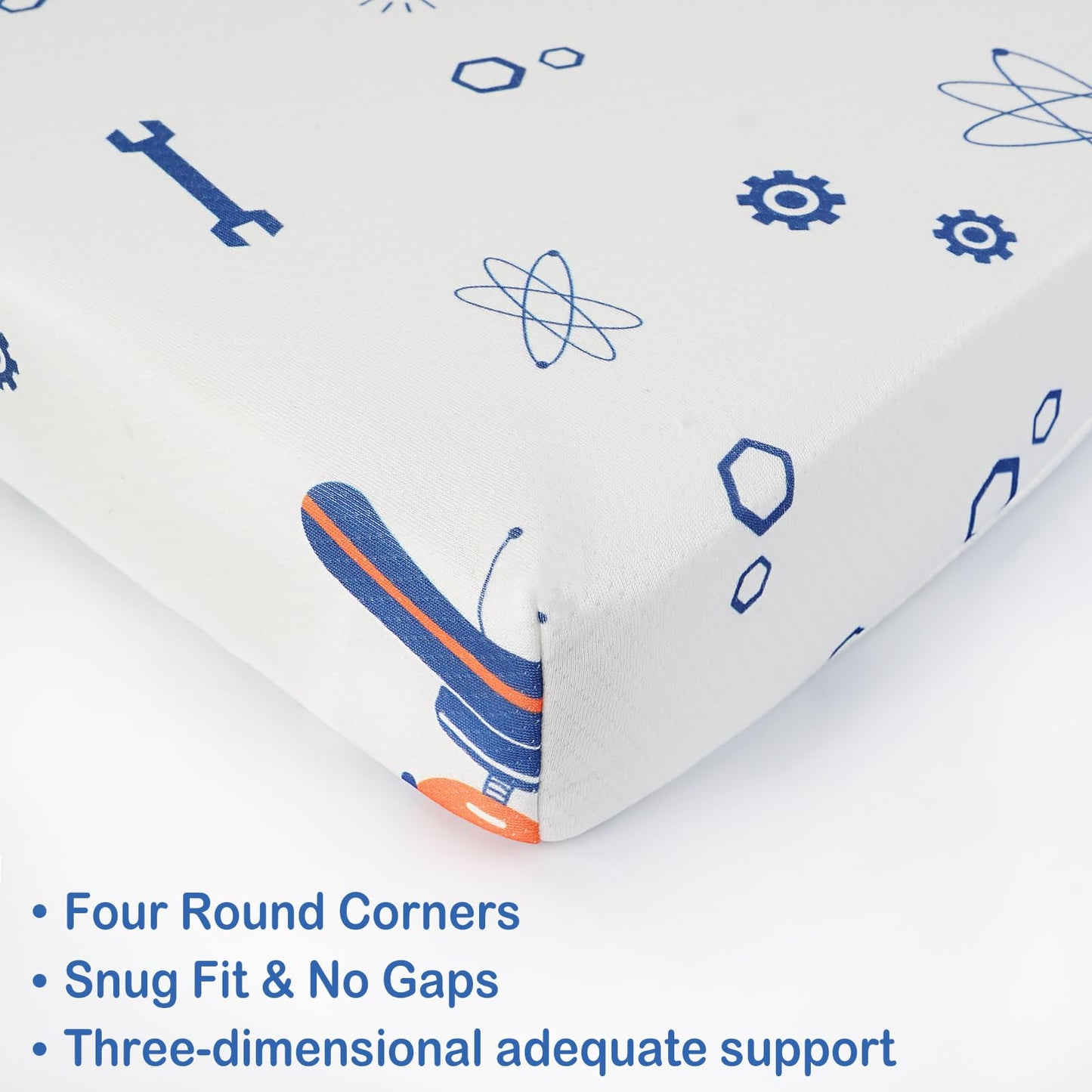 Viviland Mattress, 38" X 26" Pack N Play Mattress Premium Soft Foam Portable for Pack and Play Topper, Breathable, Comfortable and Stable, Robot Printed Mini Pad