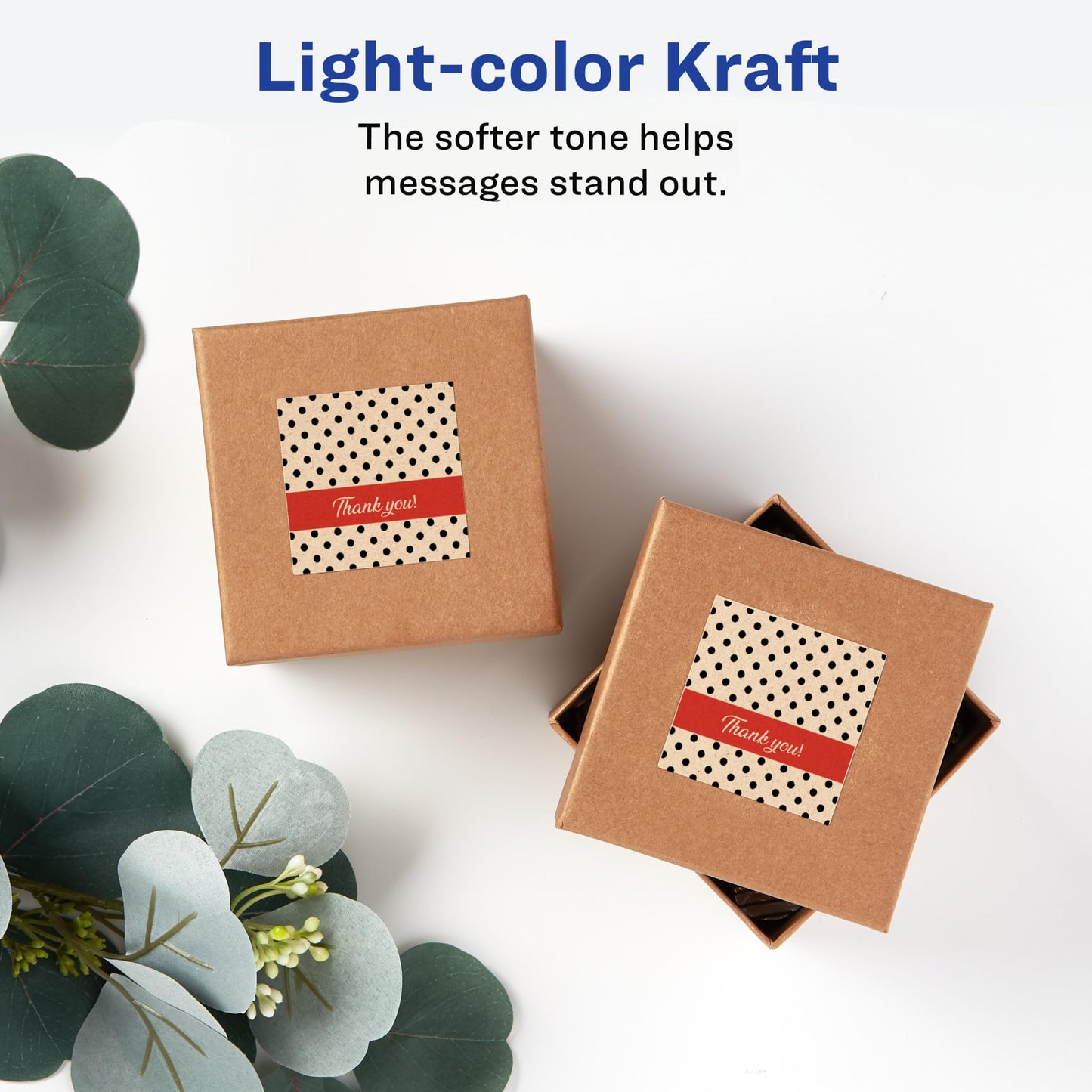 Kraft Brown Print-to-The-Edge Square Labels, Laser/Inkjet