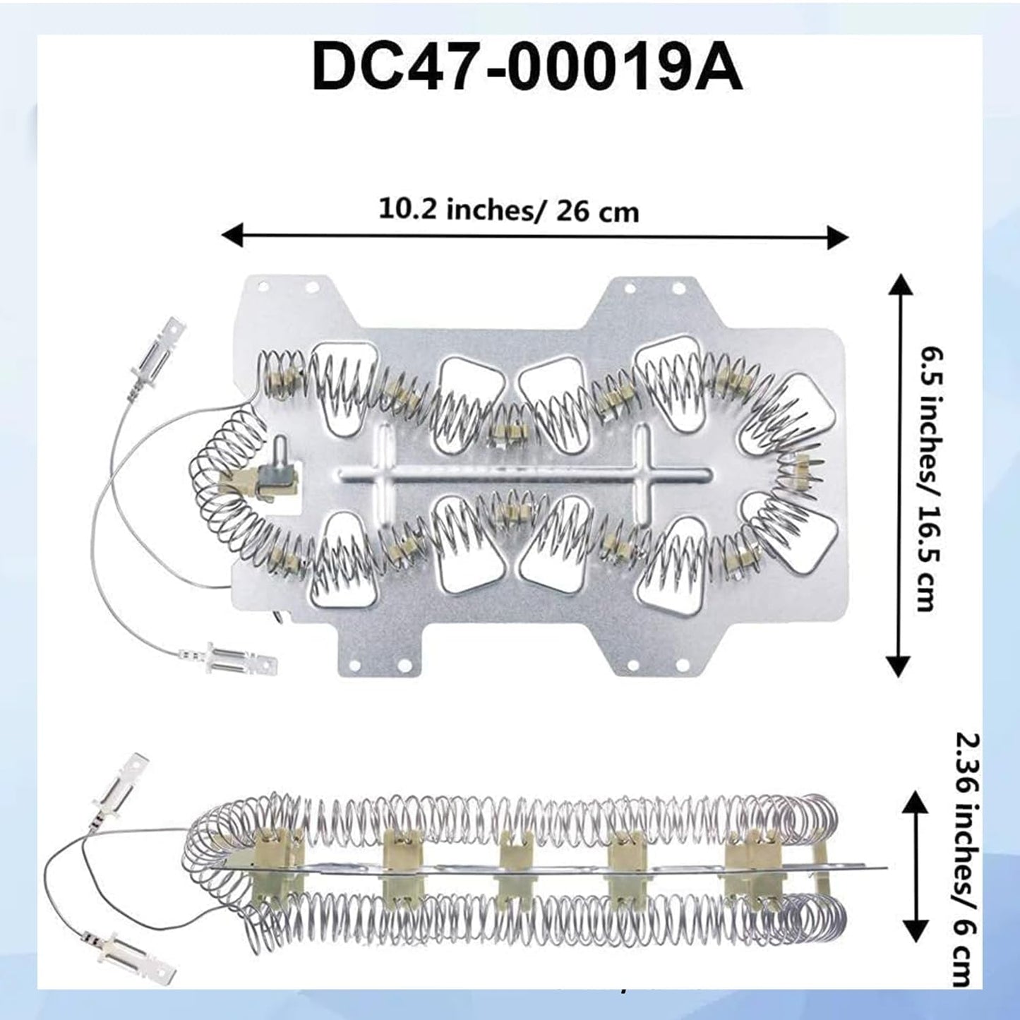Podoy DC47-00019A Dryer Heating Element- 95% Nickel+ - Compatible with Sam-sung Ken-more Dryer Parts DC47-00019A with DC47-00016A, DC47-00018A Dryer Thermostat, DC96-00887A Dryer Thermal Fuse Parts