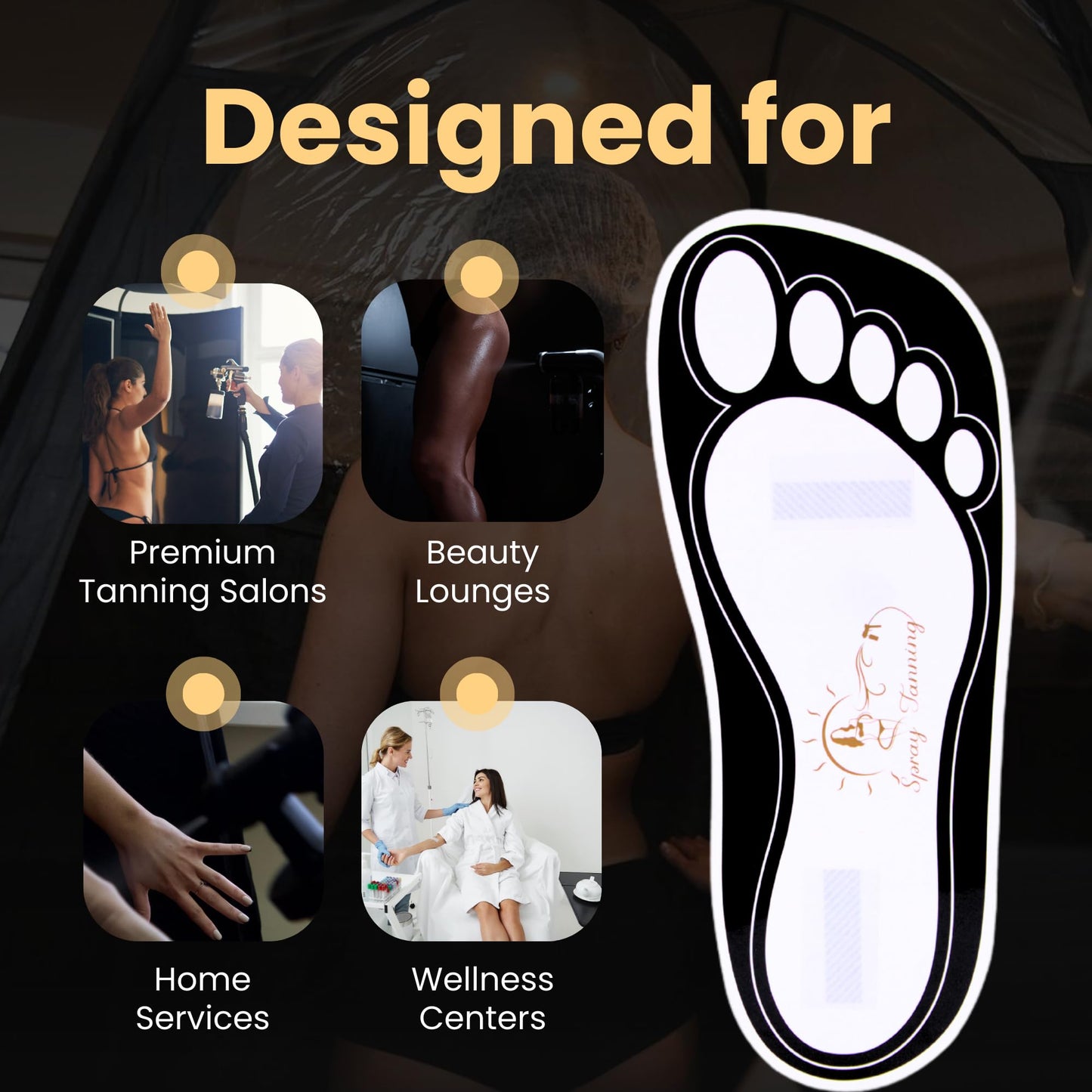 120 Pairs(240 Feets) Disposable Black Tanning Feet Pads Sunless Airbrush Spray Tent Protect Foot Shaped Spray Tan Sandals