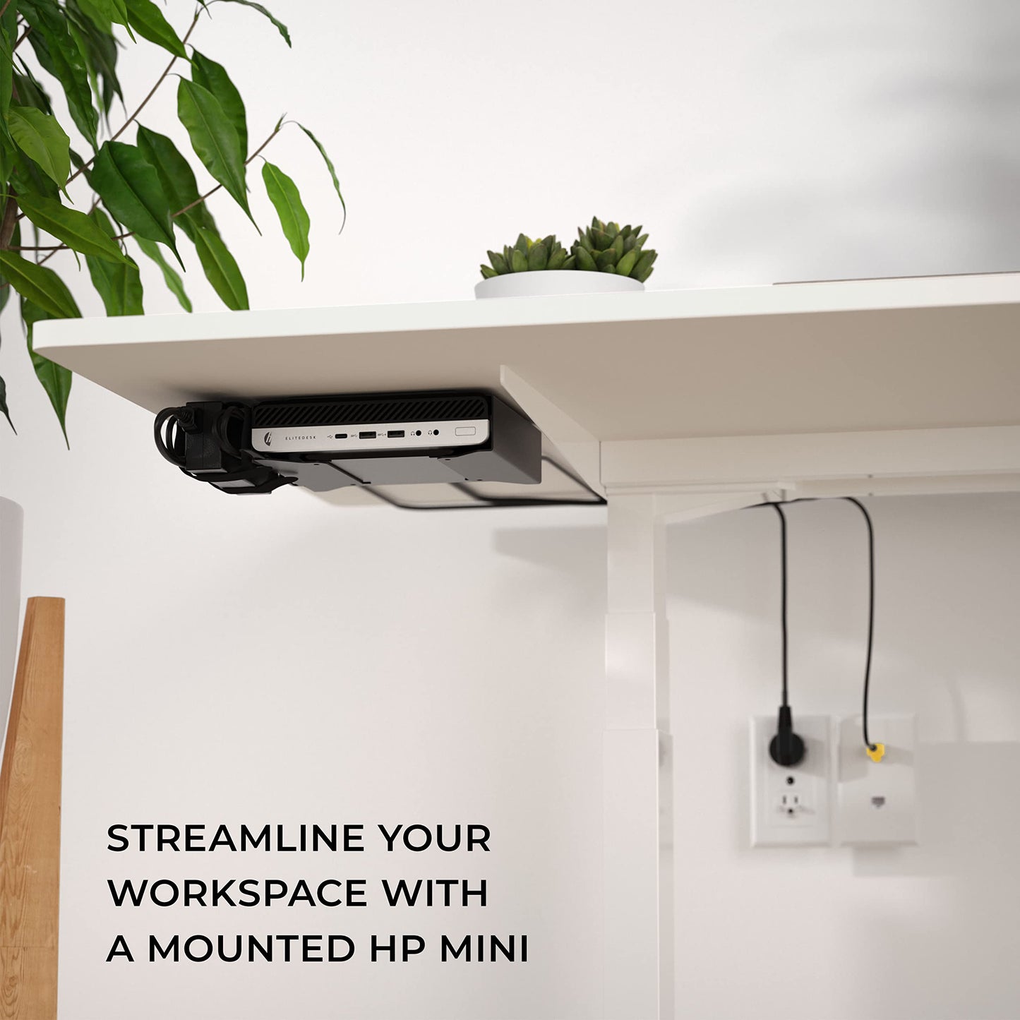 HumanCentric VESA Mount Compatible with HP Desktop Mini, HP ProDesk Mini, HP EliteDesk Mini, Replaces Dual VESA Sleeve for Mini Desktops v3, Mount on an Arm, Under Desk or Wall, 75x75mm, 100x100mm