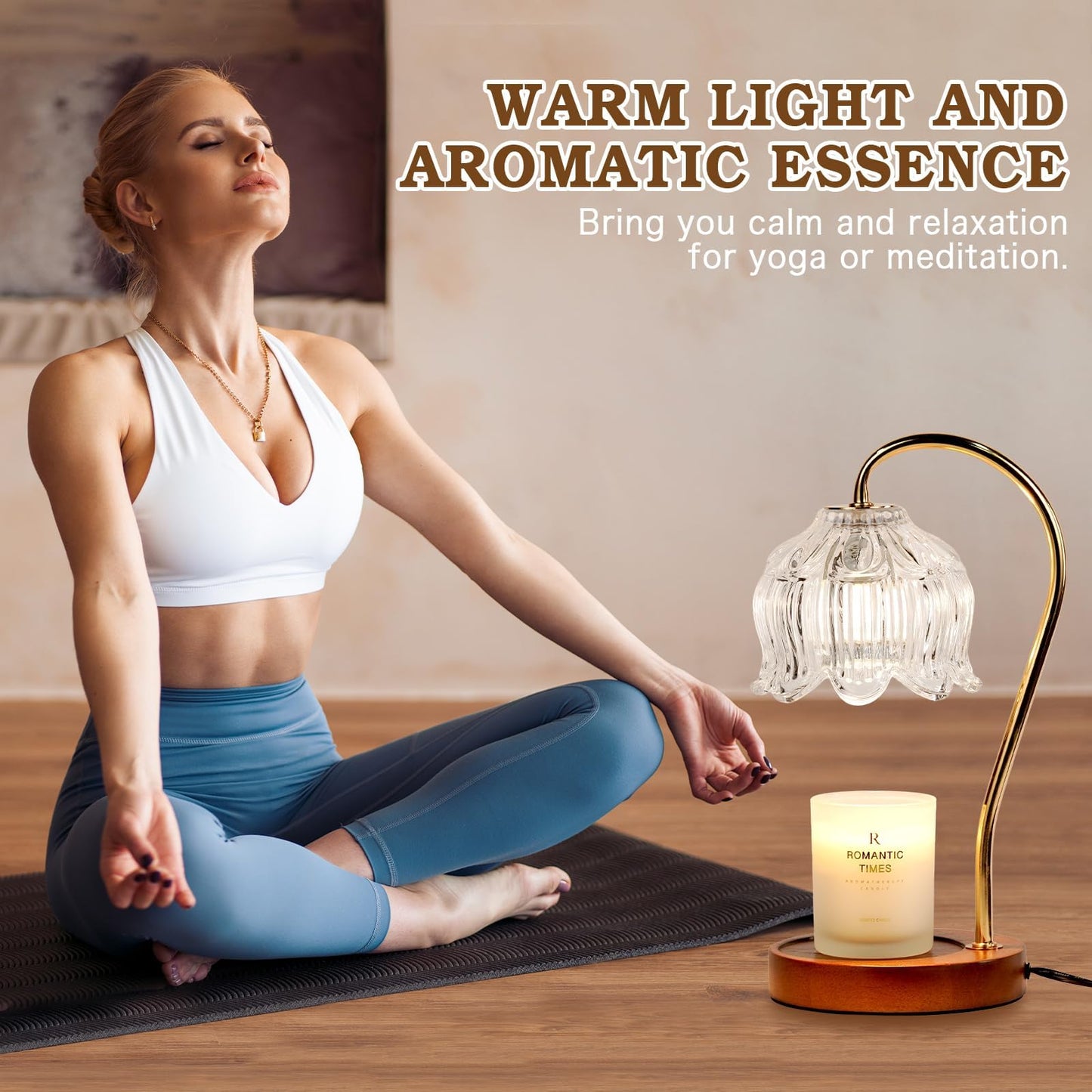 Crystal Candle Warmer Lamp with Timer Dimmer, Flower Candle lamp Warmer, 2 Bulbs, Wax Melter Warmer for Jar Scented Candles, Mothers Day Birthday Gifts Ideas for Women Mom