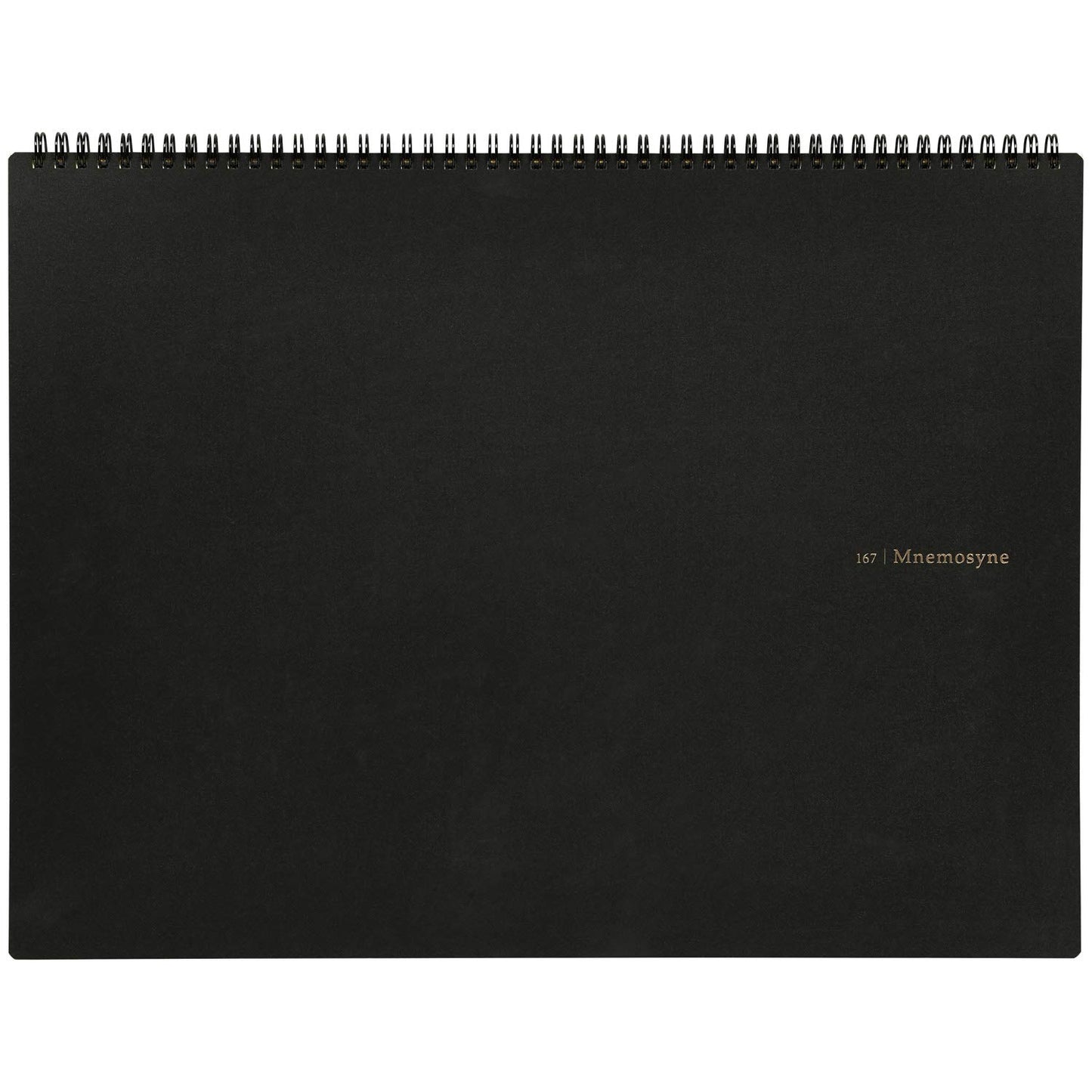 Maruman Mnemosyne Grid Notebook- Horizontal A3 Layout, 12.68" x 16.54", 70 Sheets / 140 Pages, 5mm Graph Paper Journal, Perforated Pages & Wire-Bound to Lay Flat, Black, Made in Japan