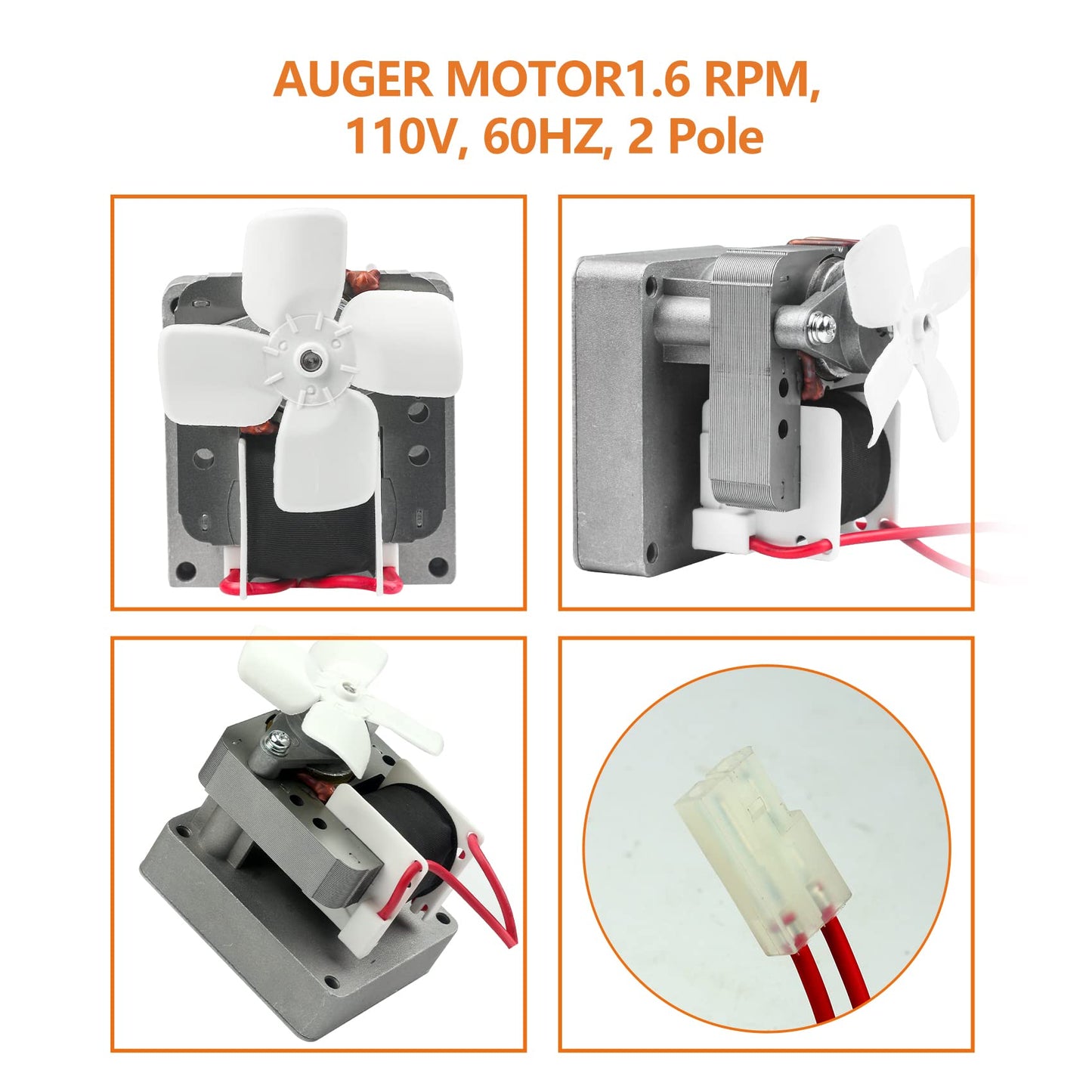 Onlyflame Replacement BBQ Auger Motor Kit for Traeger Grill Models & Pit Boss Wood Pellet Grills (Except PTG) & Camp Chef Smoker - Auger Drive Motor Kit Barbecue Grill Replacement Parts