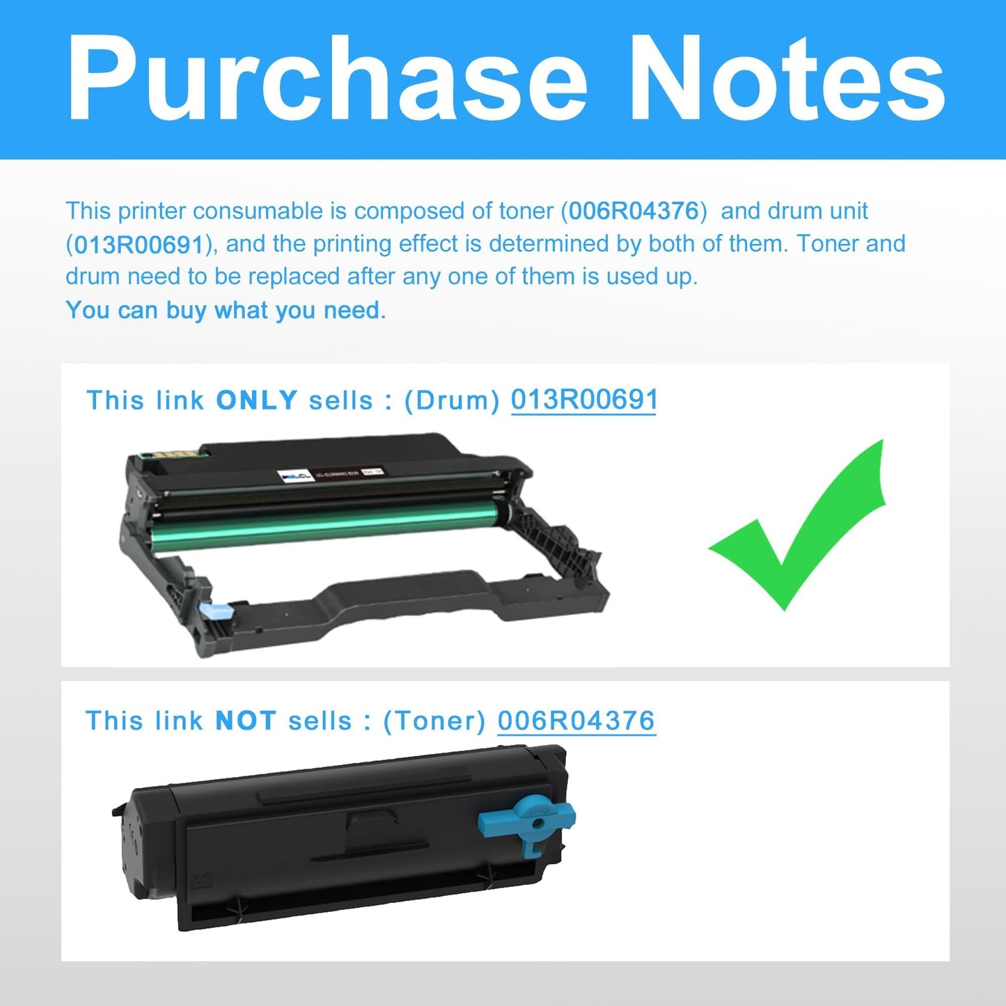 LCL Comaptible Drum Unit for Xerox 013R00691 B225 B230 B235 (1-Pack,BK) for Xerox B225 B230 B235 B225DNI B230DNI B235DNI Printers