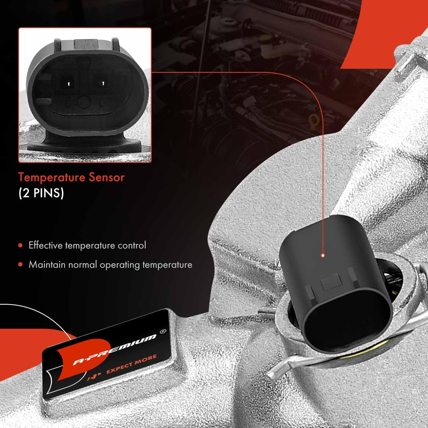 A-Premium Upgraded Aluminum Coolant Housing Water Outlet Compatible with Chevy Cruze 2011-2015, Cruze Limited 2016, Sonic 2012-2020, Trax & Buick Encore 2013-2019, 1.4L, Replace# 25193922, 55565334