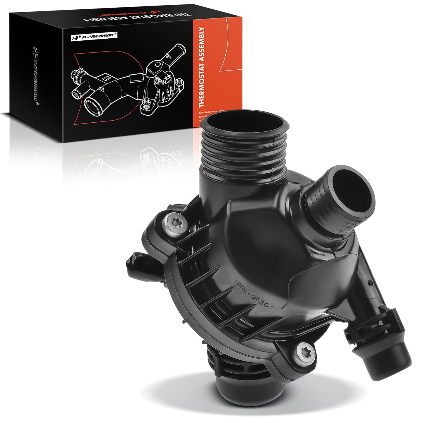 A-Premium Thermostat Housing Assembly Compatible with BMW E60 525i 528i 530i 535i, E90 323i 328i 330i 335i, E82 E92, X3 07-11, Z4 06-16, 3.0L, Replace for 11537549476, 11537544788