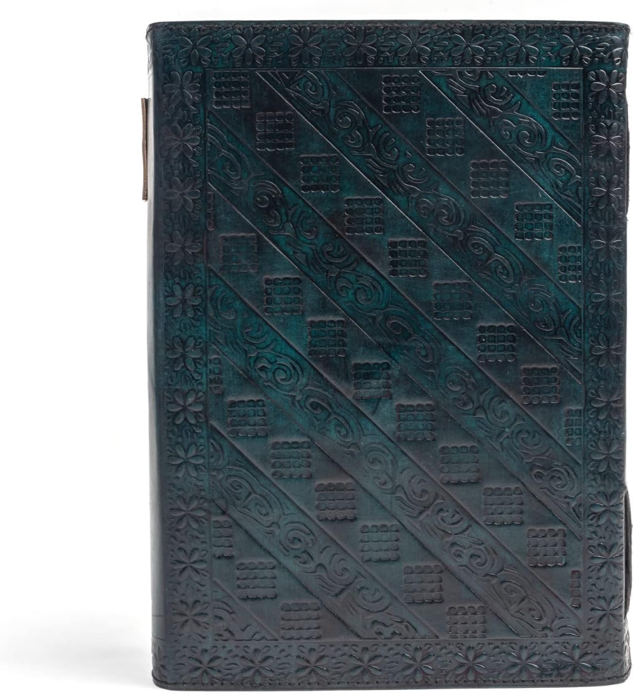 TUZECH 600 Pages Handmade Large Leather Journal Diary Embossed Tree of Life Book Of Shadows Hocus Pocus Notebook Writing Grimoire Sketchbook (7 x 10 Inches) (Green)