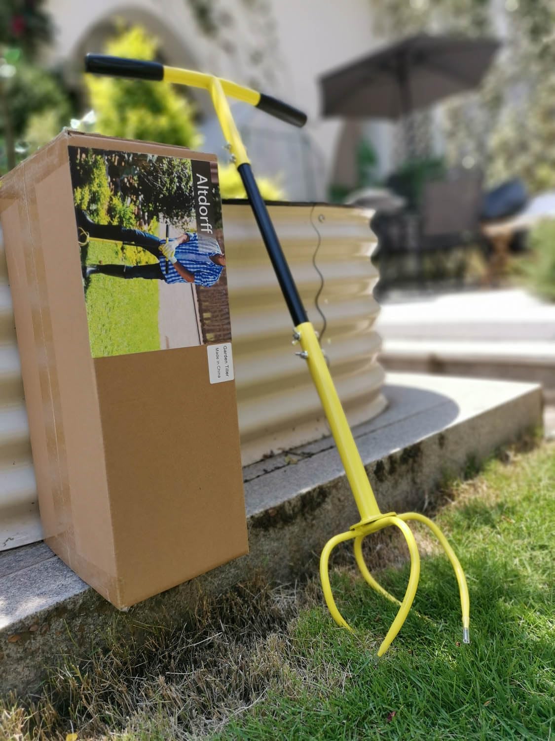 Altdorff Manual Twist Tiller for Gardening, Garden Claw Hand Tiller with Ergomomic Handle, Steel Cultivator Tiller Lawn Aerator Soil Lossener for Gardening Bed and Plant Box