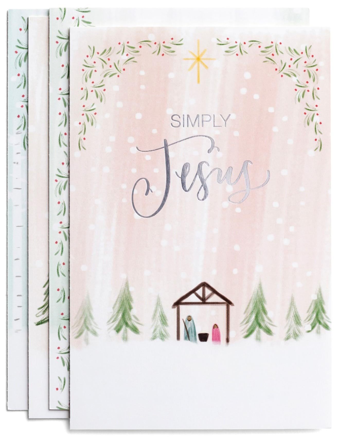DaySpring - Simply Jesus - 60 Bulk Christmas Boxed Cards (J4794), Multi