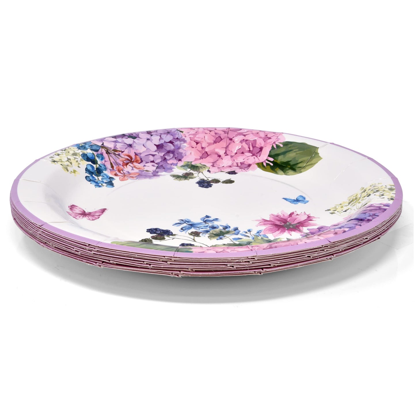 Gift Boutique Floral Hydrangea Party Supplies 7" Paper Plates Cups & Napkins Spring Flowers Baby Shower Bridal Tea & Birthday Disposable Set