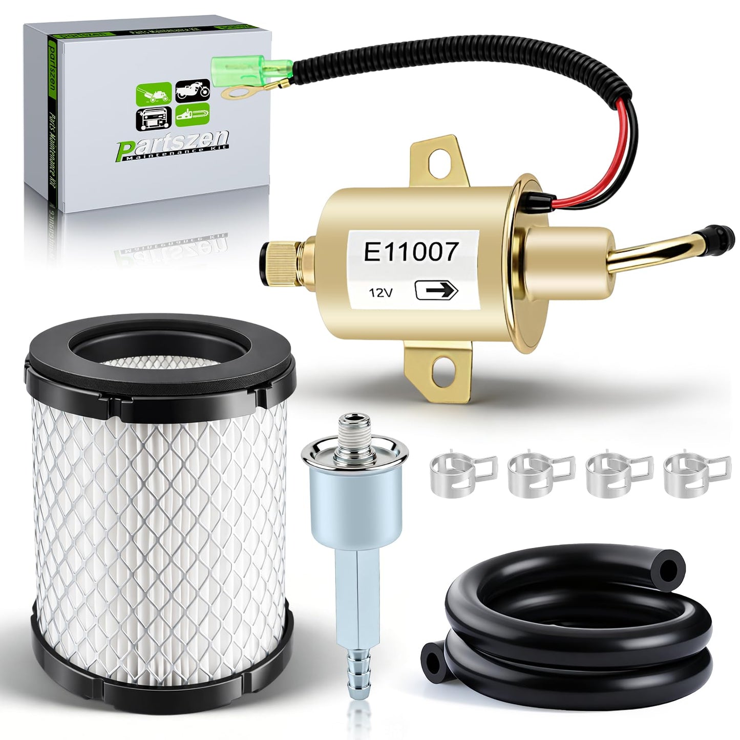 partszen 149-2311-02 149-2311-01 Fuel Pump with 149-2457 Fuel Filter parts for Onan Cummins Generator 4000 4KW Microlite MicroQuiet with 1403280 Air Filter