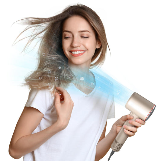Professional Hair Dryer, 200 Million Negative Ionic Blow Dryer with 110000 RPM Motor, 1500W High-Speed HairDryer with Magnetic Nozzle & Diffuser for Salon, Home, Travel, Perfect for Gifts Golden