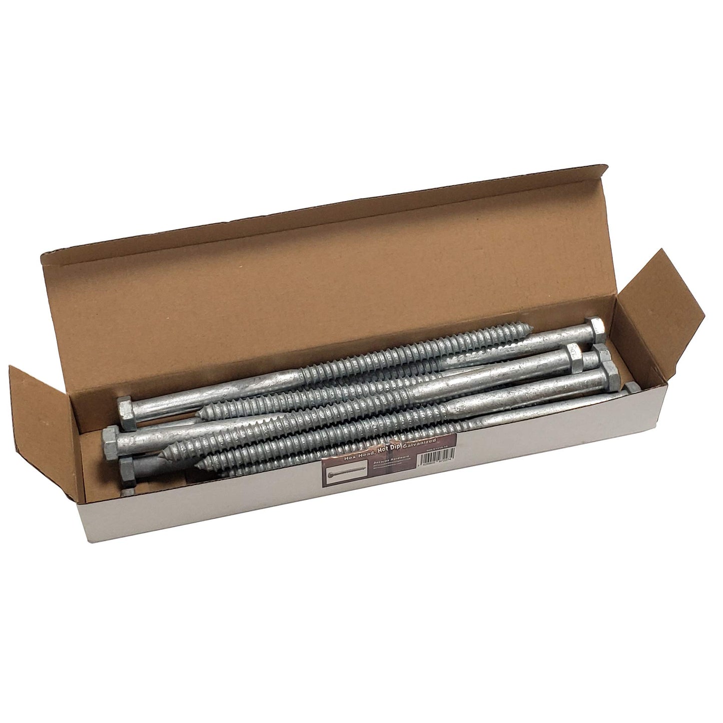 1/2" x 10" Lag Bolt Screws – HDG Hot Dip Galvanized Heavy-Duty Hex Head Lag Screws | A307 Steel Structural Timber Fasteners | Long Exterior Wood Bolts | 10pcs Box