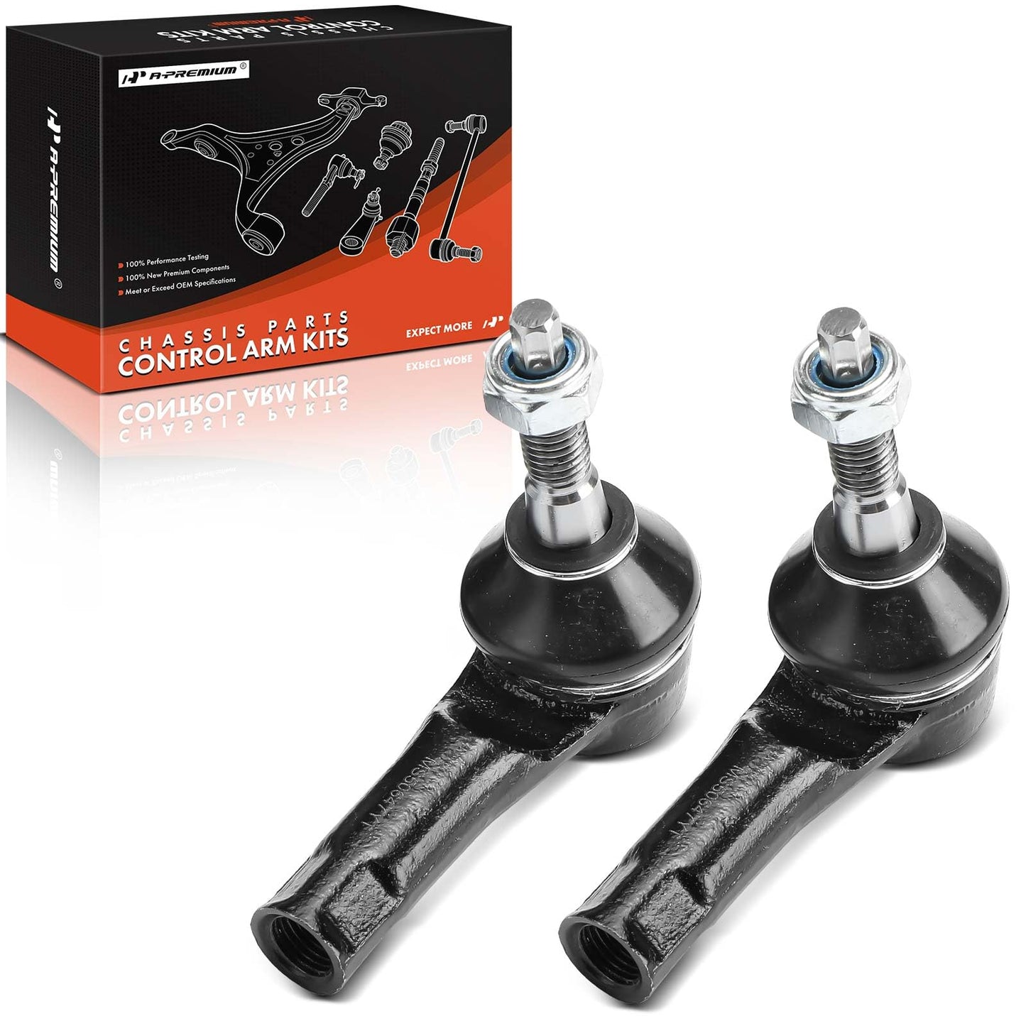 A-Premium 2 x Front Outer Tie Rod Ends, Compatible with Buick Encore 2013-2022 & Chevrolet Trax 2013-2022