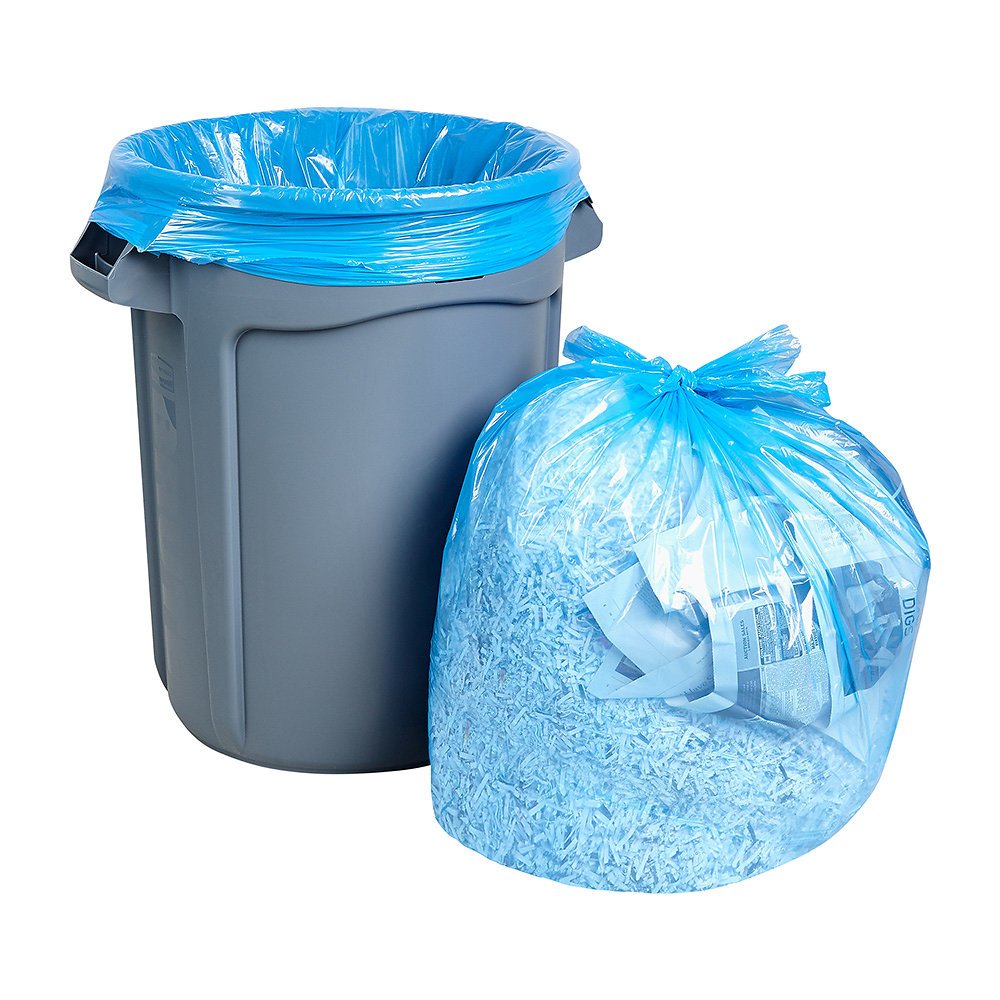 33 Gallon Trash Bags Blue Heavy Duty (Value Pack 100 Count w/Ties) Large Garbage Bags for 30–32–33 Gallon Trash Cans, Recycling and Commercial Use