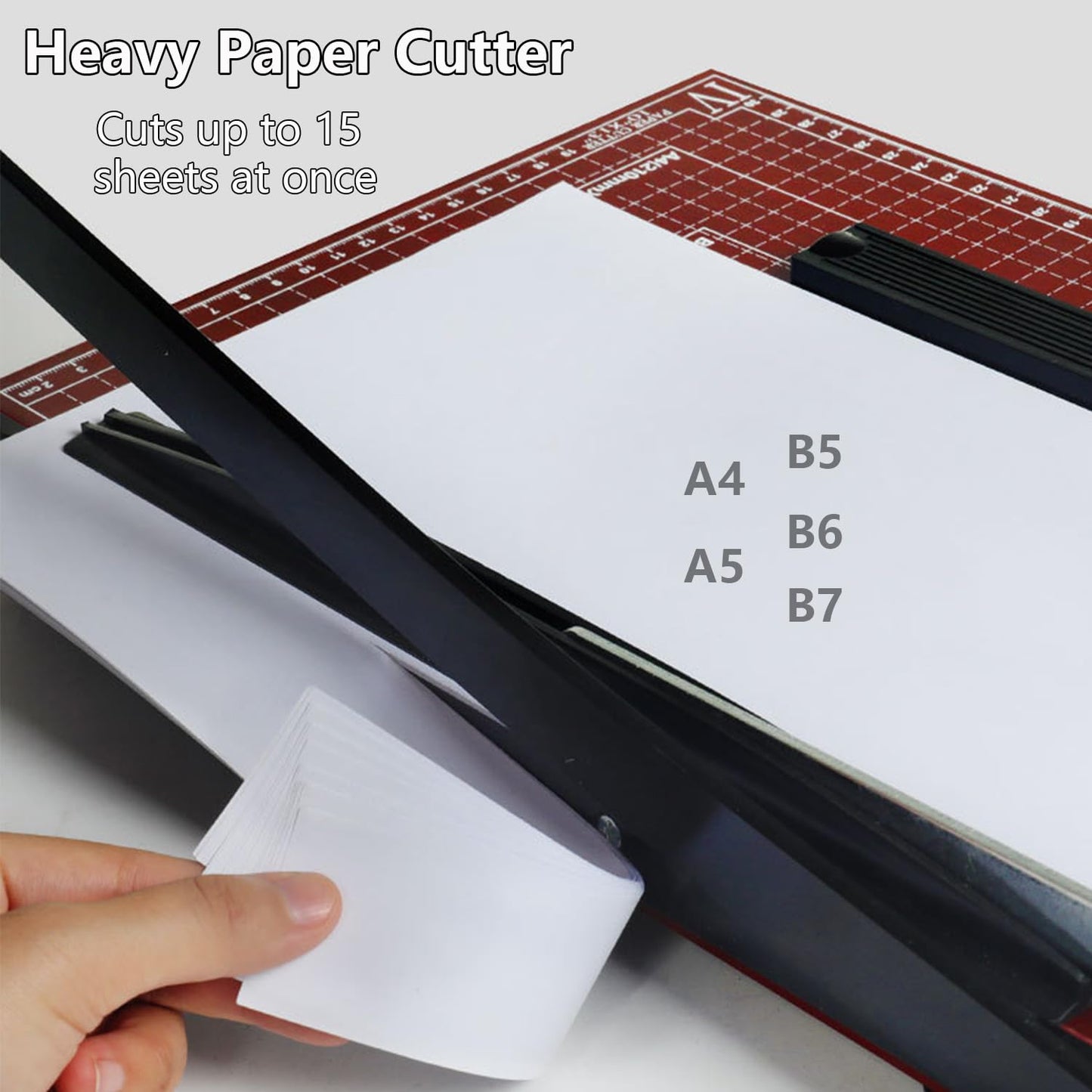 12" Guillotine Paper Cutter – A4 Size Heavy Duty Precision Trimmer with Safety Guard, 15 Sheets Capacity,Titanium Blade for Cutting Paper,Cardstock, Photos,Vinyl, Crafts & Labels (Brown, 12"x10")