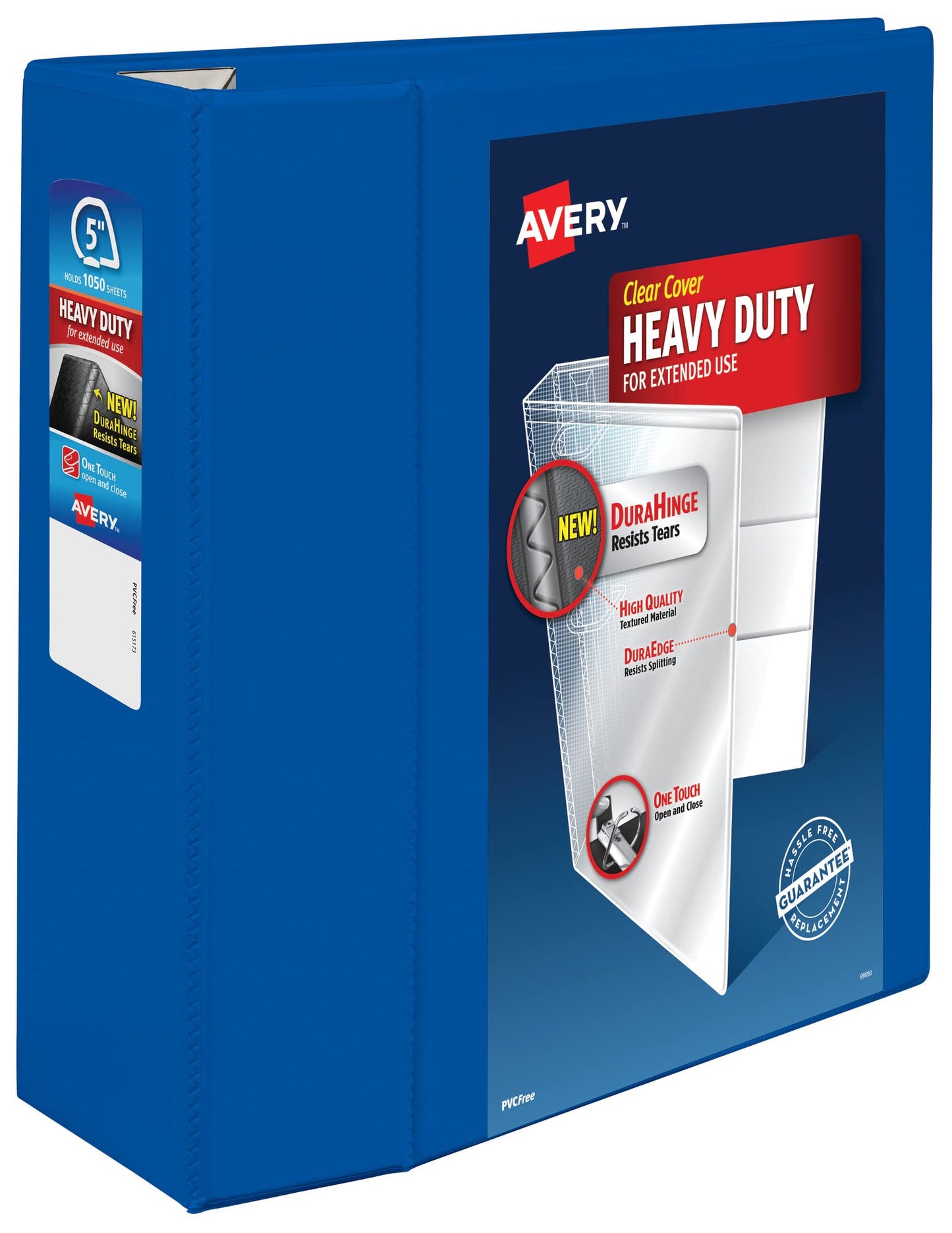 Avery Avery Heavy-Duty View Binder with 5" One Touch EZD Rings, Pacific Blue (79817)
