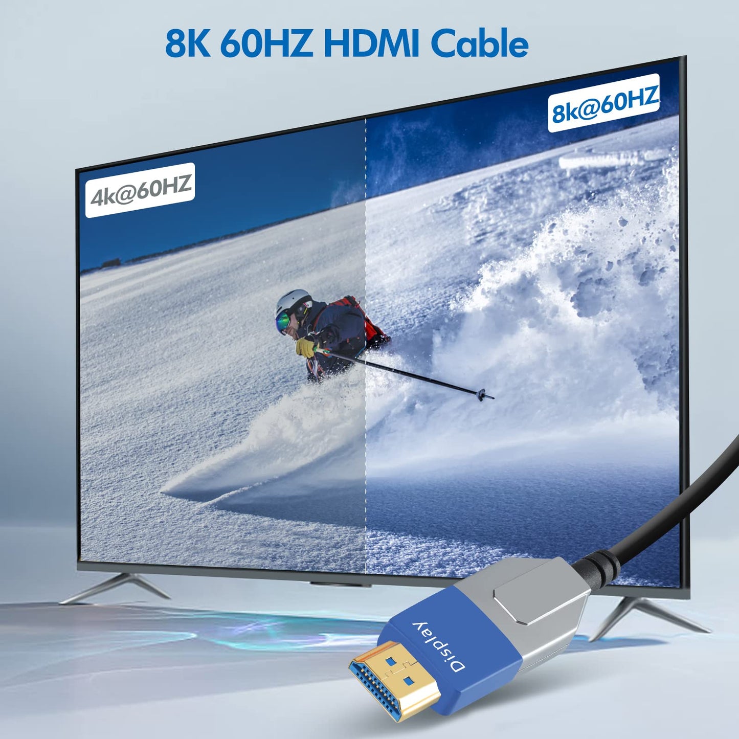 8K 4K Long HDMI Cable 50ft,Fiber Optic HDMI 2.1 Cable 48Gbps Ultra High Speed Support 8K 60hz 4K 120hz HDR eARC CL3 in Wall Rated Compatible for PS5,Xbox,PC,Projector,Monitor,HDTV,Apple Roku TV Box