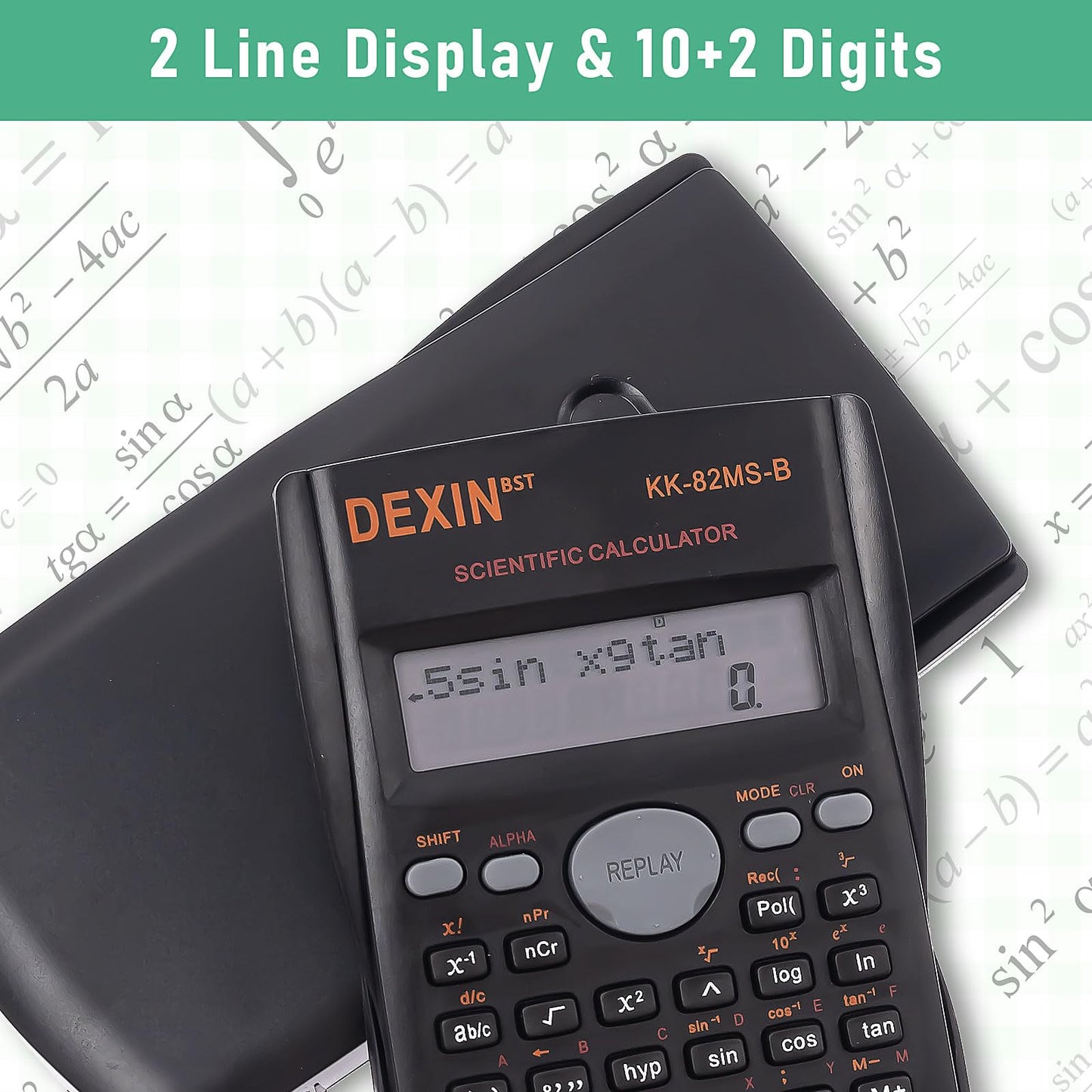 10 Pcs 2 Line Engineering Scientific Calculators Function Calculator Bulk Calculator Large Display Math Calculators for Student Teacher Classroom High School College School Business Offices Black