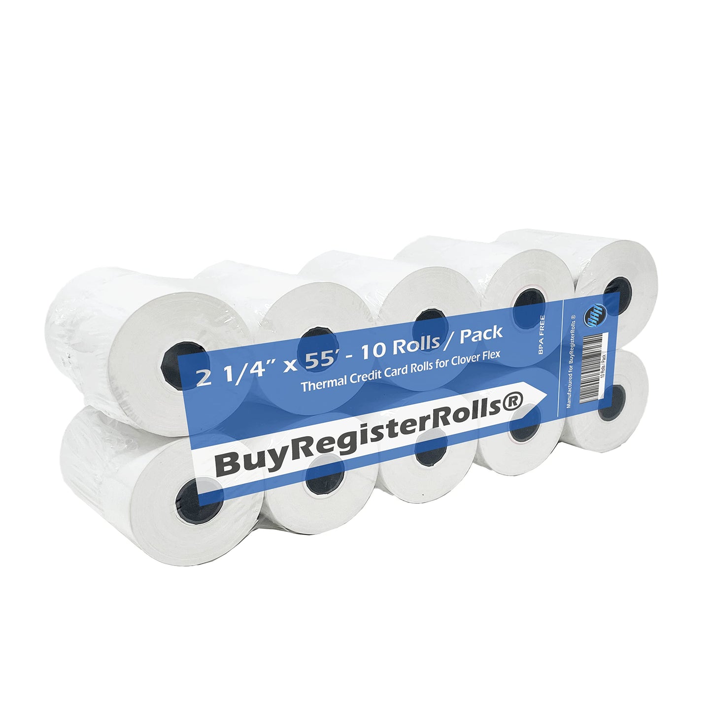 2 1/4 x 55 Thermal Paper Rolls (57mm x 30mm) For New Square Terminal Credit Card Machine (50 Rolls) 50 GSM Paper Thickness For VeriFone VX520 Ingenico ICT220 ICT250 First Data FD400 BPA FREE