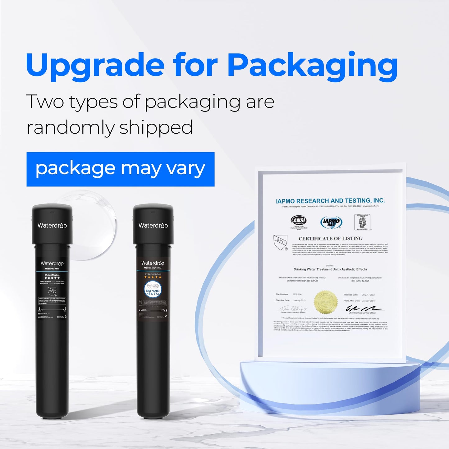 Waterdrop 17UA 3 Years Under Sink Water Filter System-Reduces Lead, Chlorine, Bad Taste & Odor-Under Counter Water Filter Direct Connect to Kitchen Faucet-NSF/ANSI 42 Certified-24000 Gallons-USA Tech