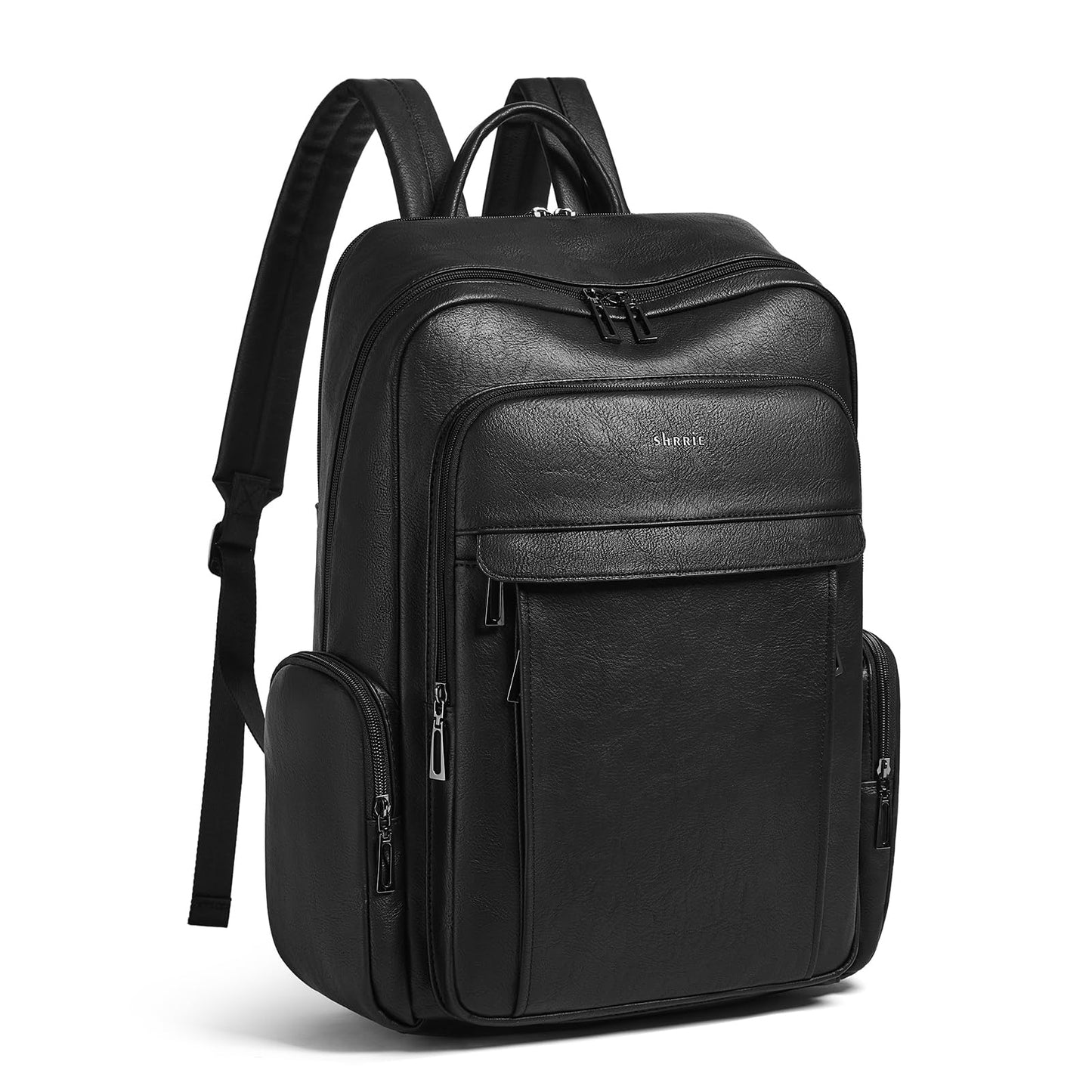 Shrrie Leather Laptop Backpack for Women with 17 inch Vegan Leather Computer Backpack Purse for Travel College Work