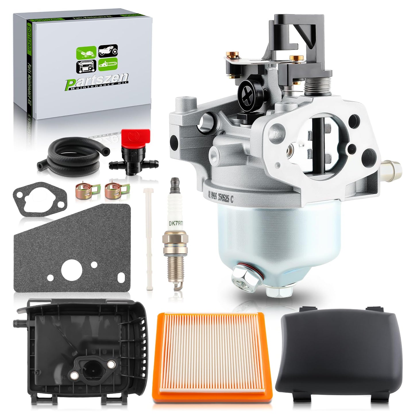partszen 14 853 68-S Carburetor XT-7 for Kohler Courage XT675 XT650 XT6.5 XT6.75 Engine Lawn Mower with 14 083 16-S Air Filter Cover Kit