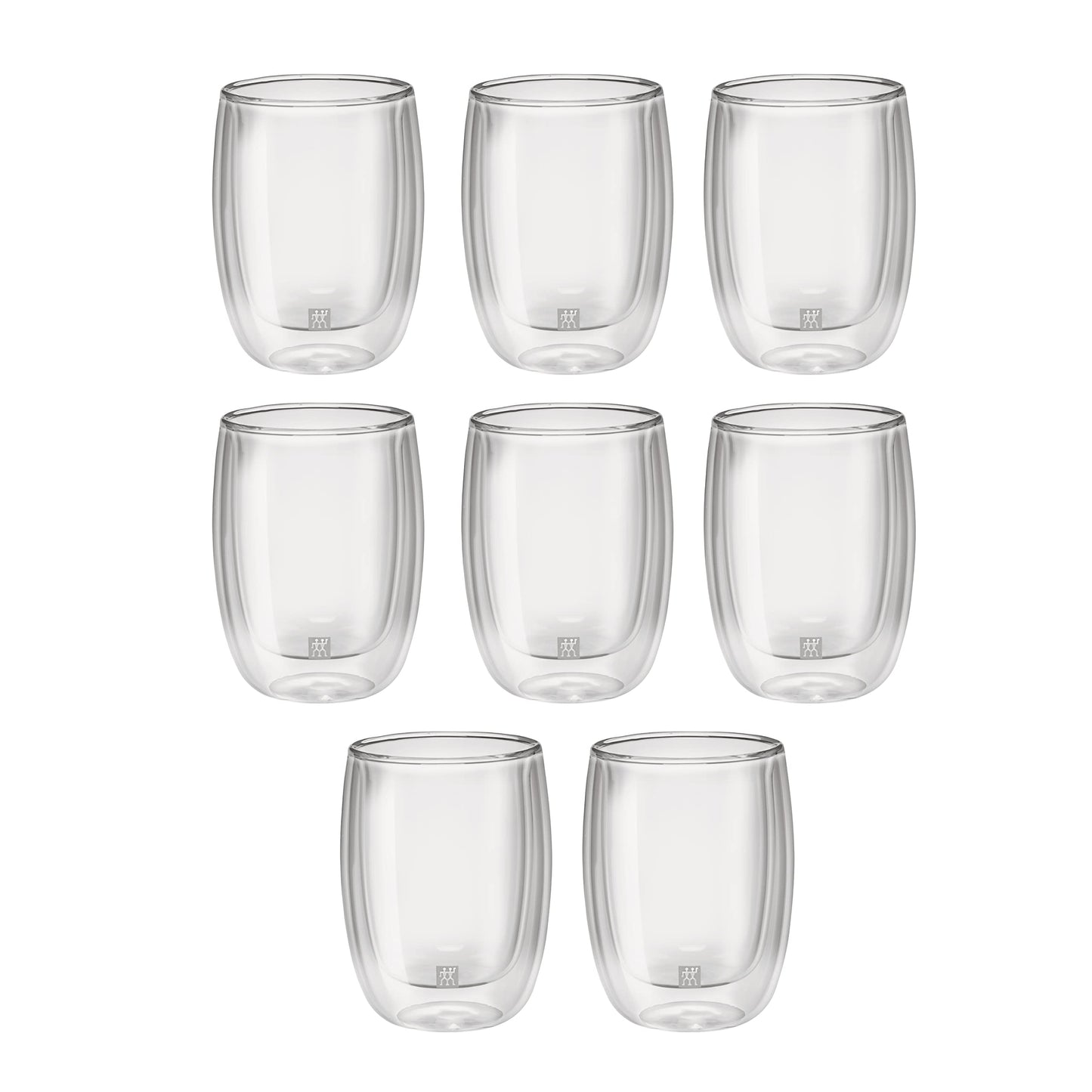 ZWILLING Sorrento 8 Piece Insulated Double-Wall Glassware Coffee Cup Set - Value Pack