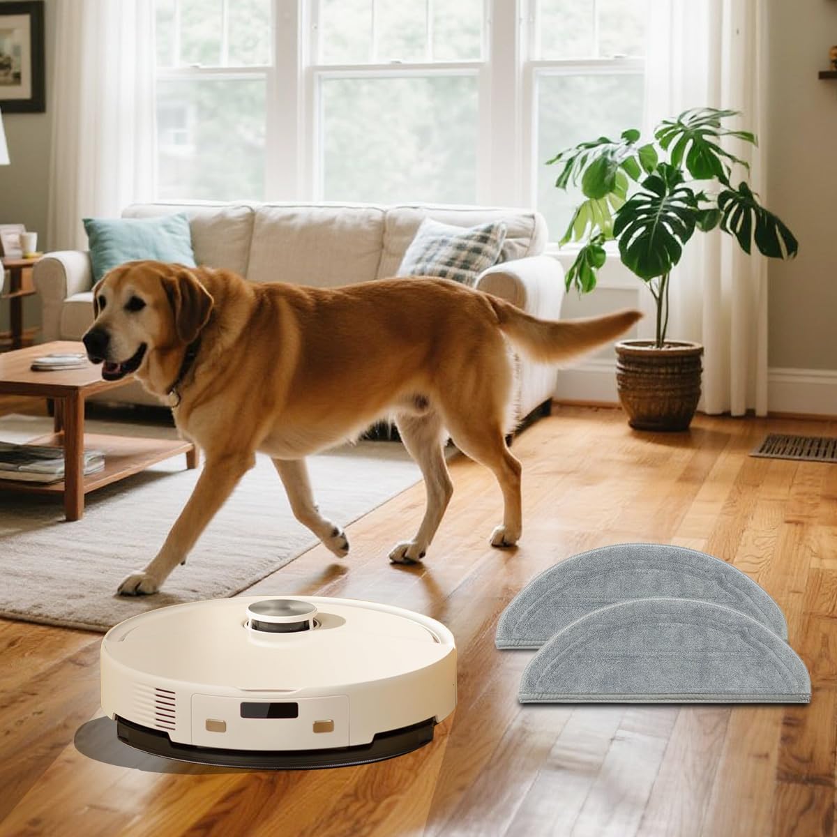 Home Times Vacuum Mop Replacement Pads for Roborock T7S T7S Plus S7/S7MaxV,S7 MaxV Plus Reusable Hard Floor Cloth Expert Wet Replacement Microfiber Soft Pad (4) …
