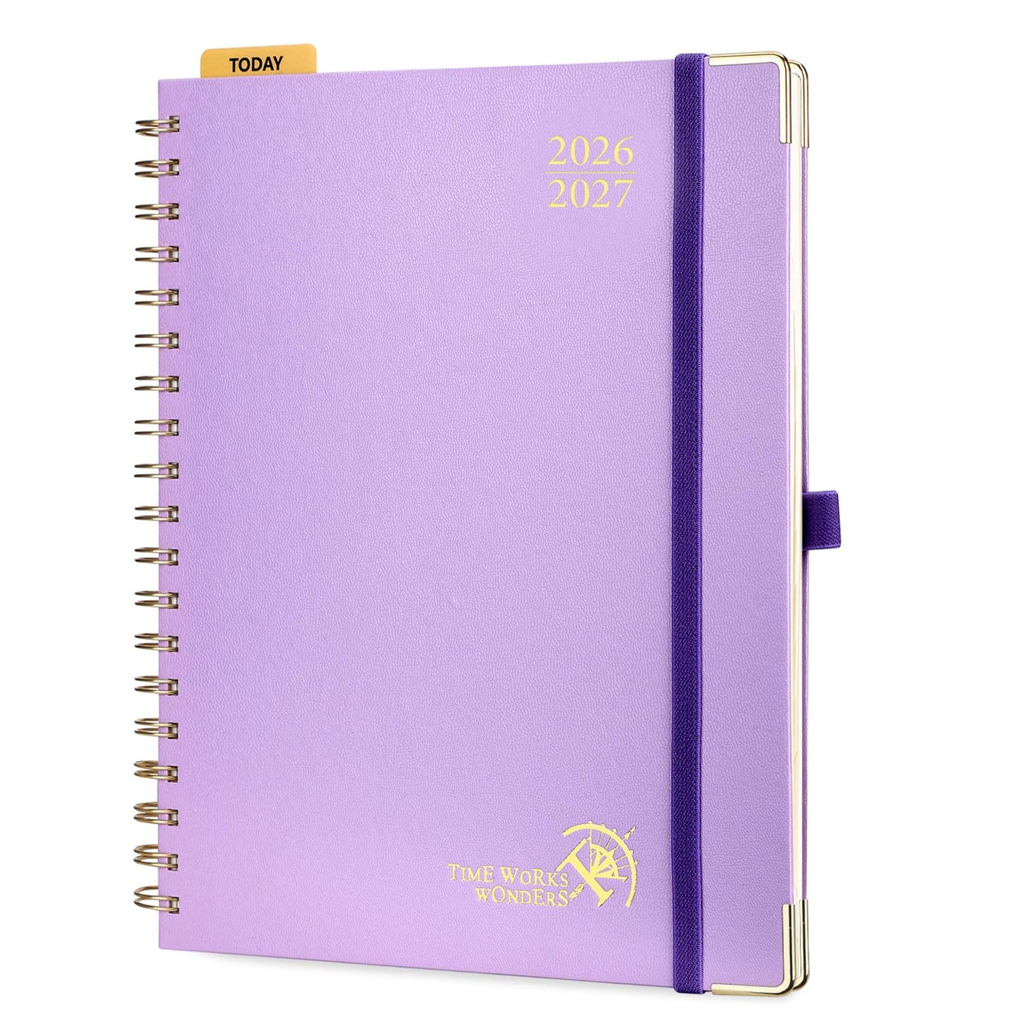POPRUN Academic Planner (July 2026-June 2027) Weekly and Monthly Appointment Book 2026-2027, 10" x 8" Planner School Year 2026-2027 with Hardcover, Tabs, Ruler, Pen Loop & Tear-Off Corners - Violet