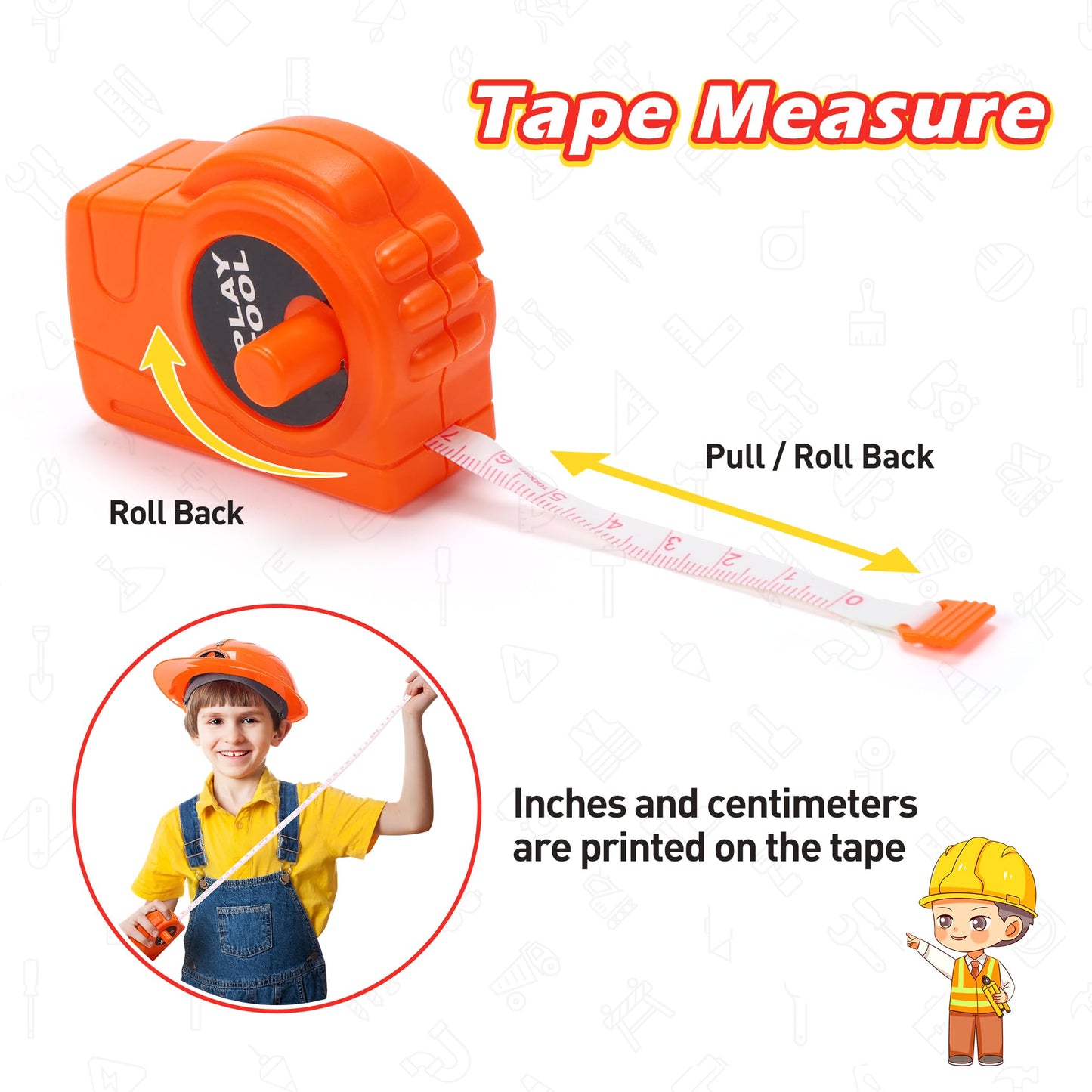 Skirtoy Toy Chainsaw for Kids, Pretend Play Series Kids Tool Set, Outdoor Electronic Chainsaw Toy Tools Set, Preschool Toddler Tool Set, Thanksgiving Birthday Family Day Gifts for Kids Boy Girls