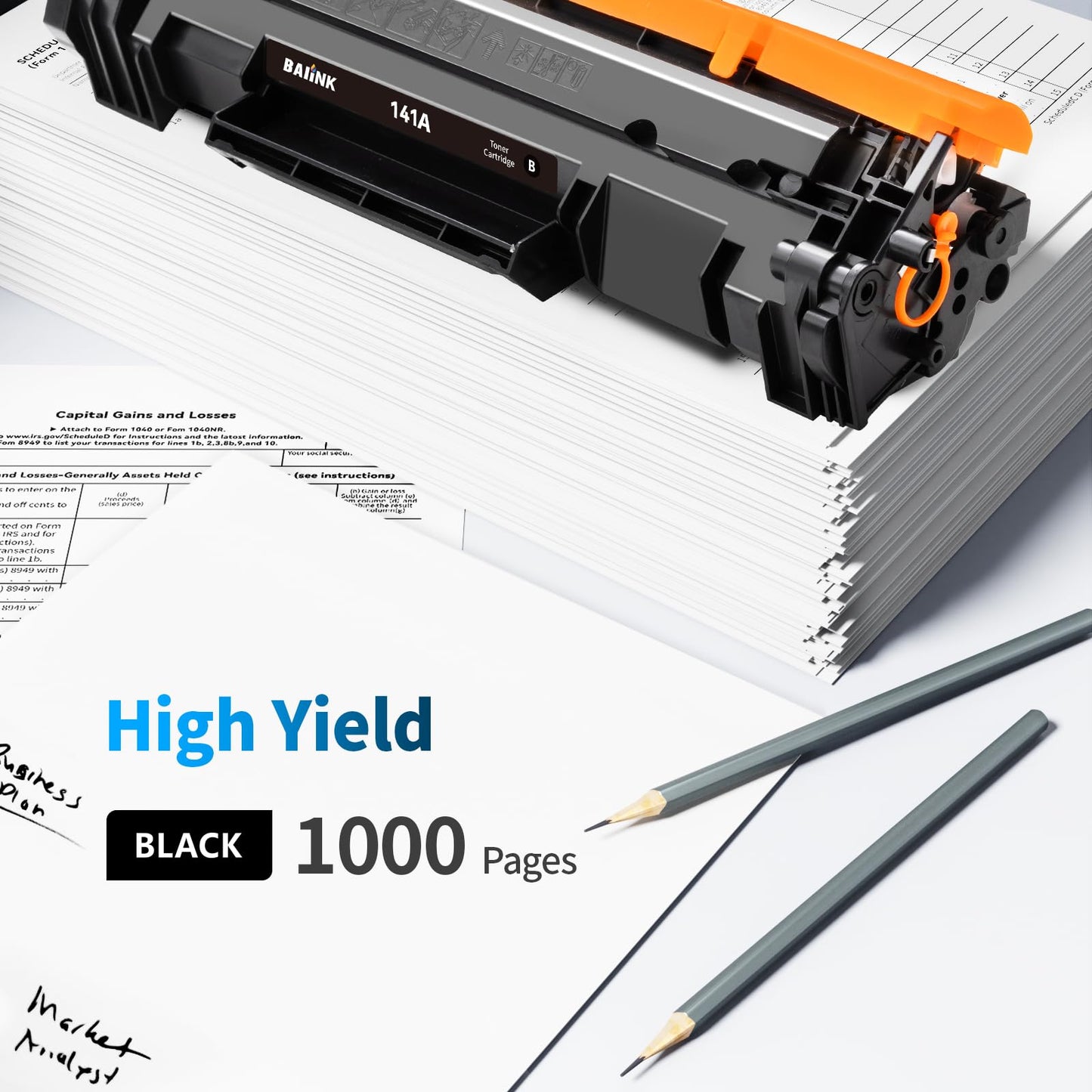 BAIINK 141A Toner Cartridge High Yield (with Chip) Replacement for HP 141A Toner Cartridge for HP Pro M110w MFP M139w M140w Toner (1 Black)