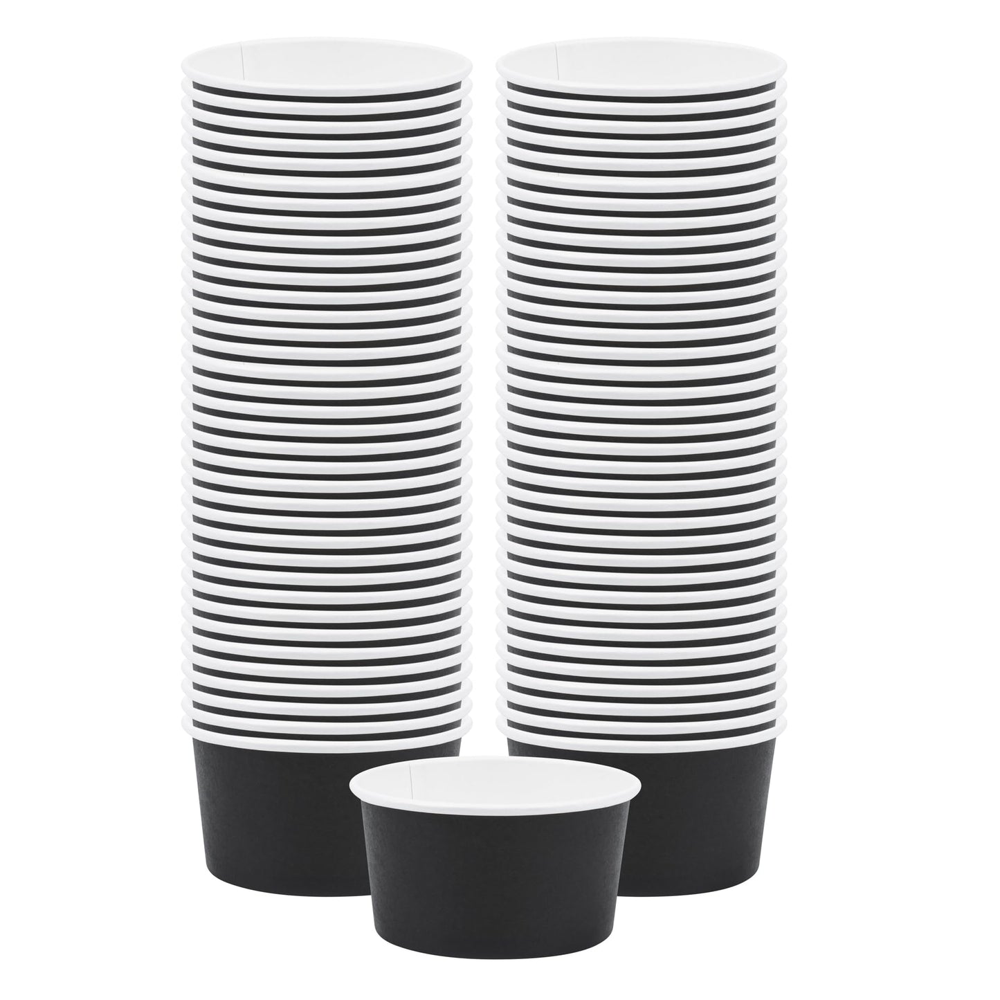Coppetta 8-Ounce Dessert Cups, 200 Disposable Ice Cream Cups - Lids Sold Separately, Sturdy, Black Paper Frozen Yogurt Bowls, for Hot and Cold Foods, Perfect for Gelato Or Mousse - Restaurantware