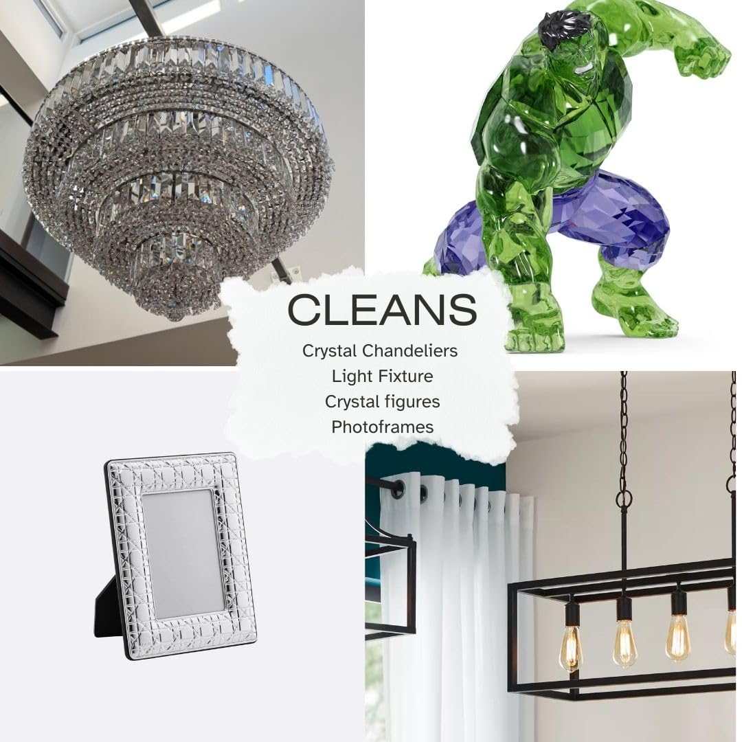 Crystal Clear Chandelier Cleaner, No Streaking, No Spotting, No Residue, Ammonia-free, Drip-dry Formula 32 OZ Made In Canada