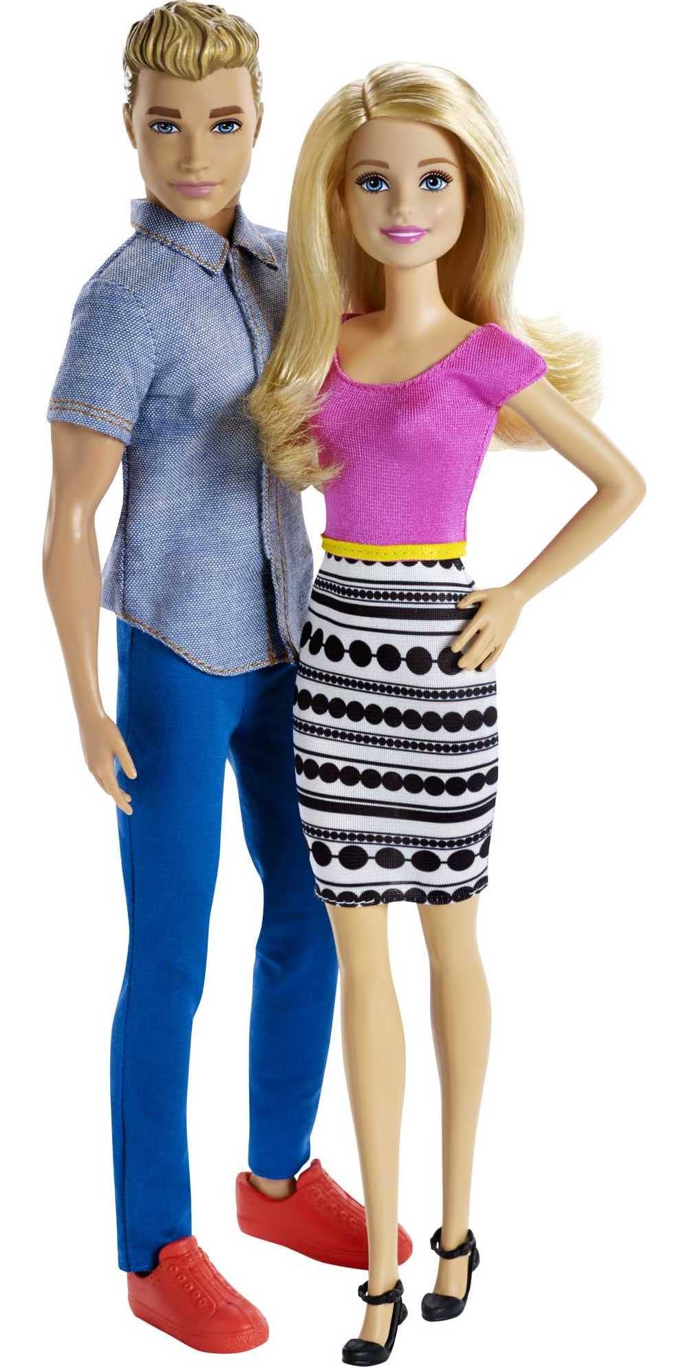Barbie Dolls, Barbie and Ken Doll 2-Pack Featuring Blonde Hair and Bright Colorful Clothes, Kids Toys and Toys