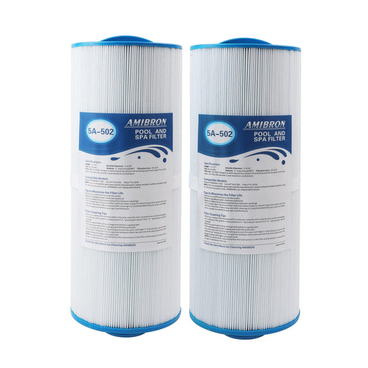 AmiBron 5CH-502 Replaces Marquis Spa Filter, Compatible with PPM50SC-F2M, FC-0195, Marqui spa 20041, 20091, 370-0237 2" Male Fine Thread 50 sq.ft. C-5303 Model Hot Tub Filter 2 Pack