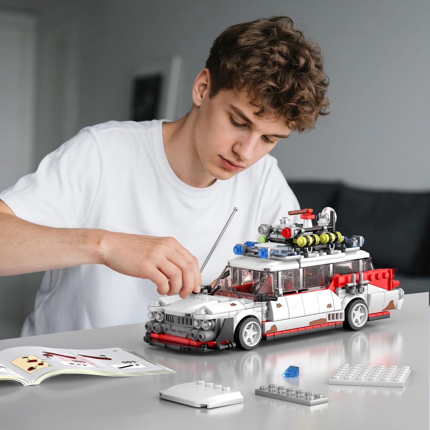 Mould King Ghost Buster ECO-1 Building Blocks for Boys Age 8-12&Ghost Car Movie Fans, Creative Classic Cars 10021 Cool Vehicles Model Toys Birthday Gifts for Adults and Kids,636PCS
