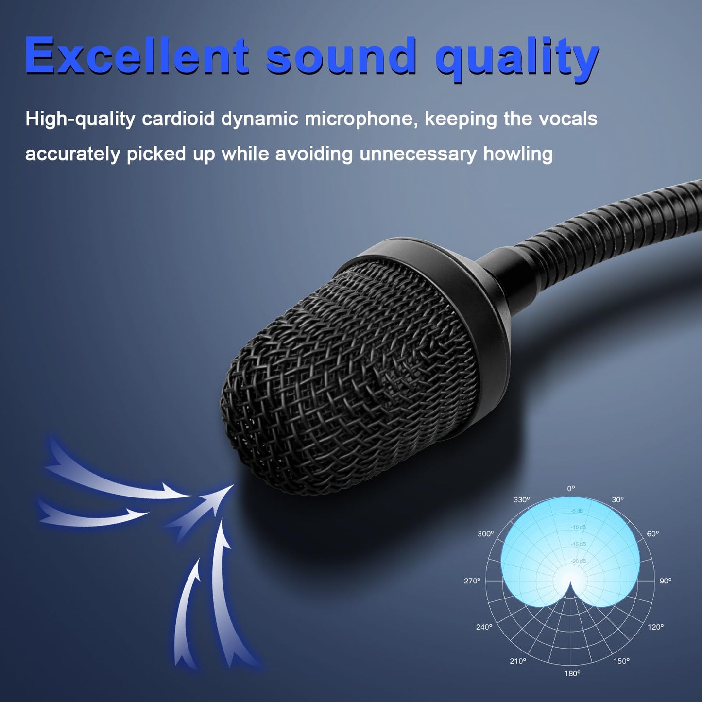 Depusheng Professional Dynamic DJ Microphone for Mixer Dedicated Disc Shouting Microphone KTV Bar Gooseneck DJ Mic
